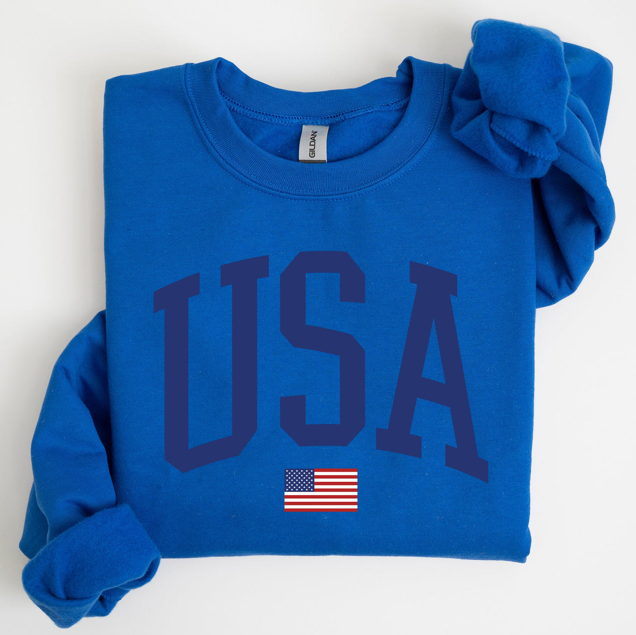 USA Flag Blue Patriotic 4th Of July American Pride Stars And Stripes Celebration Flag Design Sweatshirt