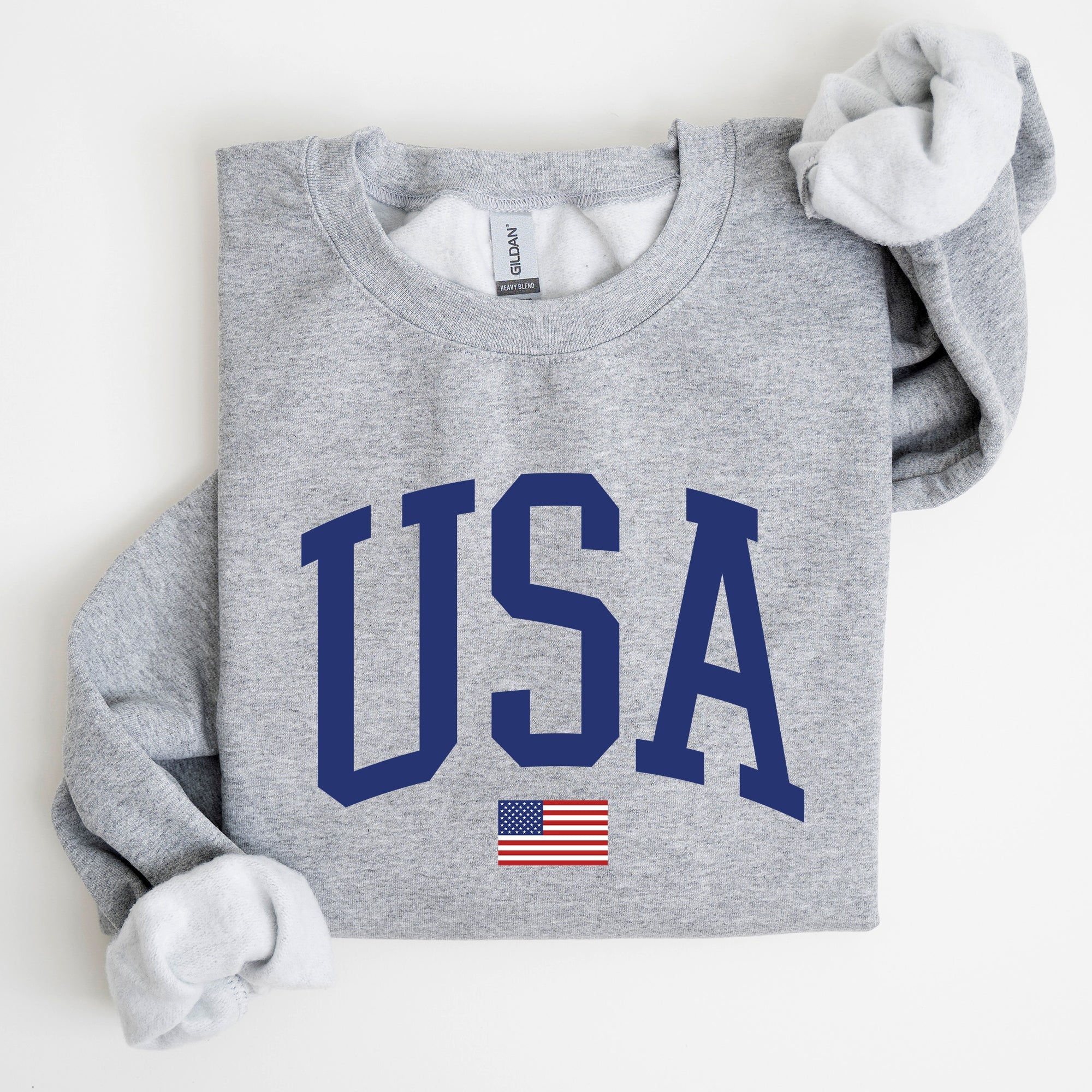 USA Flag Blue Patriotic 4th Of July American Pride Stars And Stripes Celebration Flag Design Sweatshirt