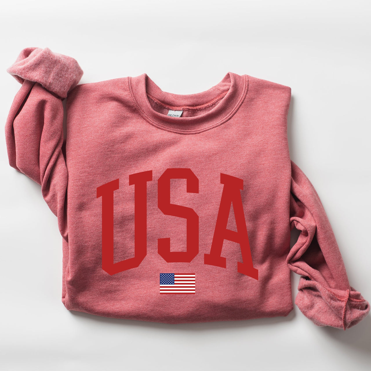 USA Flag Patriotic 4th of July American Pride Emblem Cozy Fleece Classic Sweatshirt