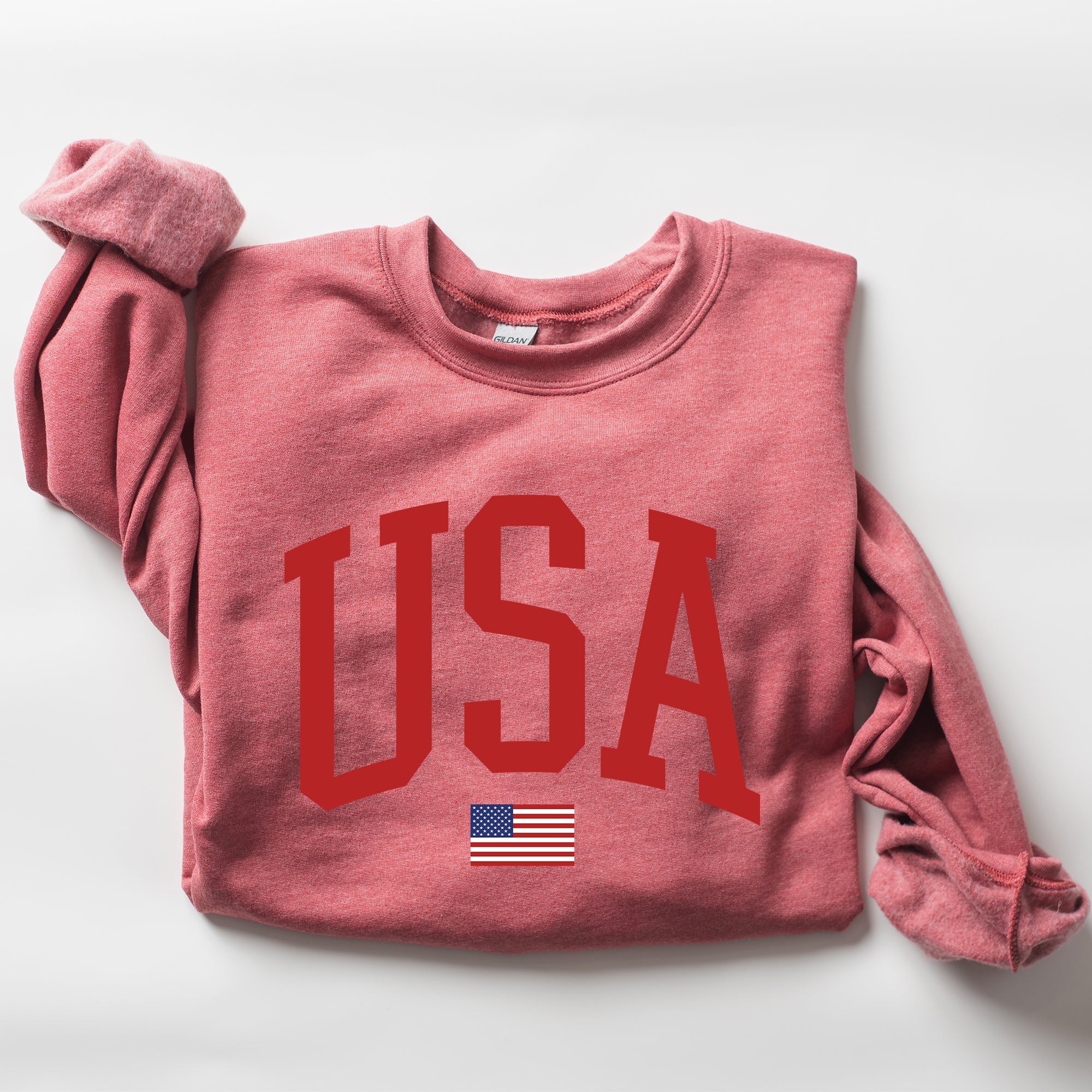USA Flag Patriotic 4th of July American Pride Emblem Cozy Fleece Classic Sweatshirt