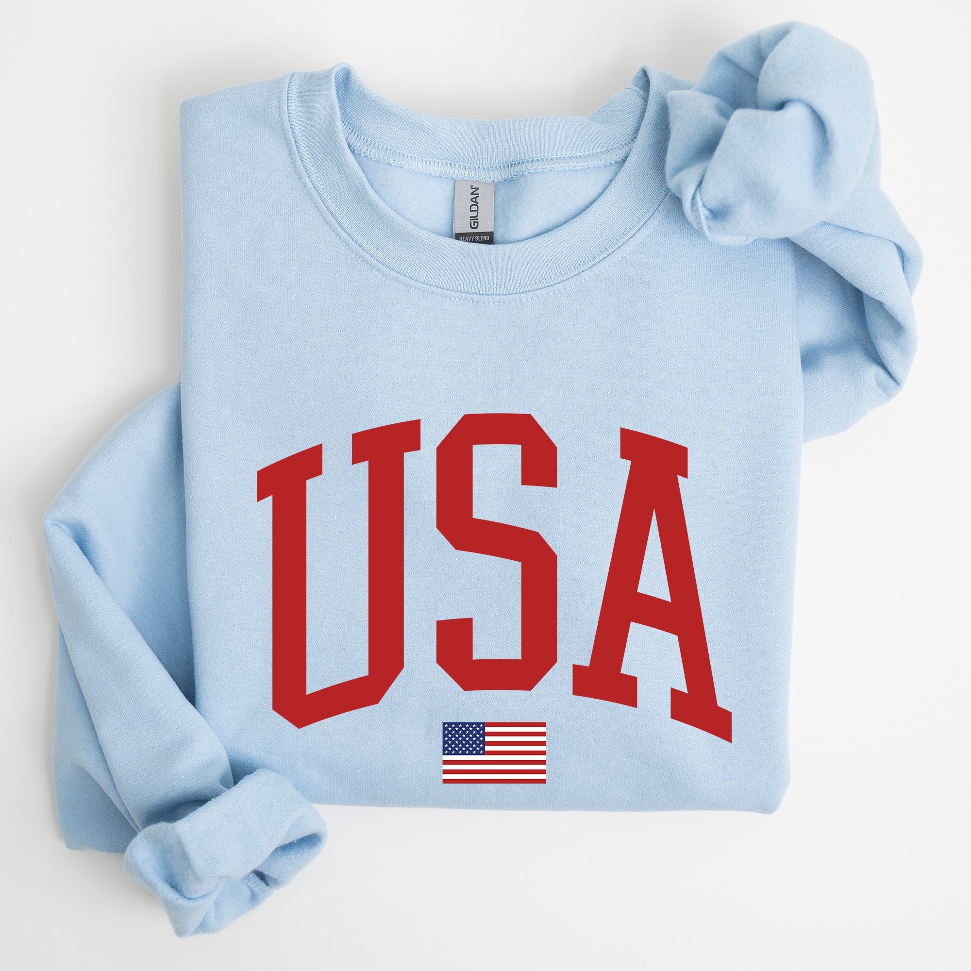 USA Flag Patriotic 4th of July American Pride Emblem Cozy Fleece Classic Sweatshirt