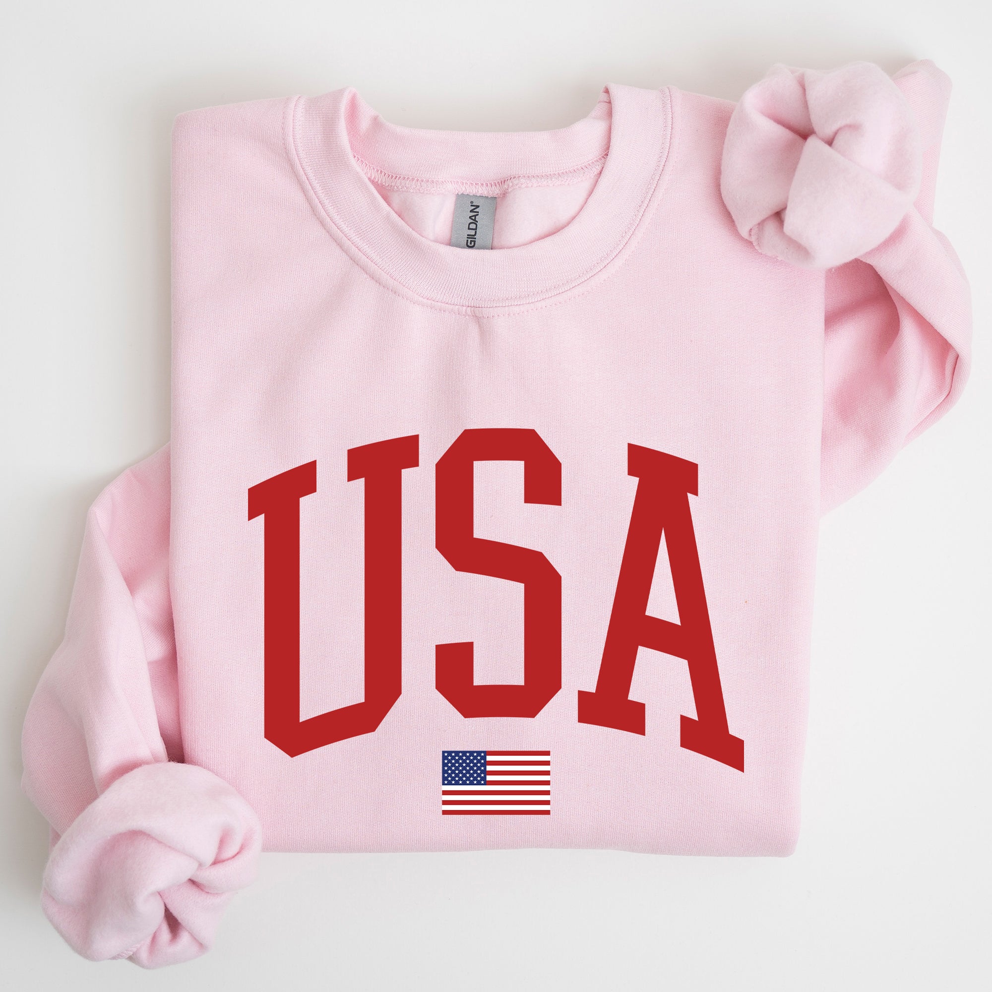 USA Flag Patriotic 4th of July American Pride Emblem Cozy Fleece Classic Sweatshirt