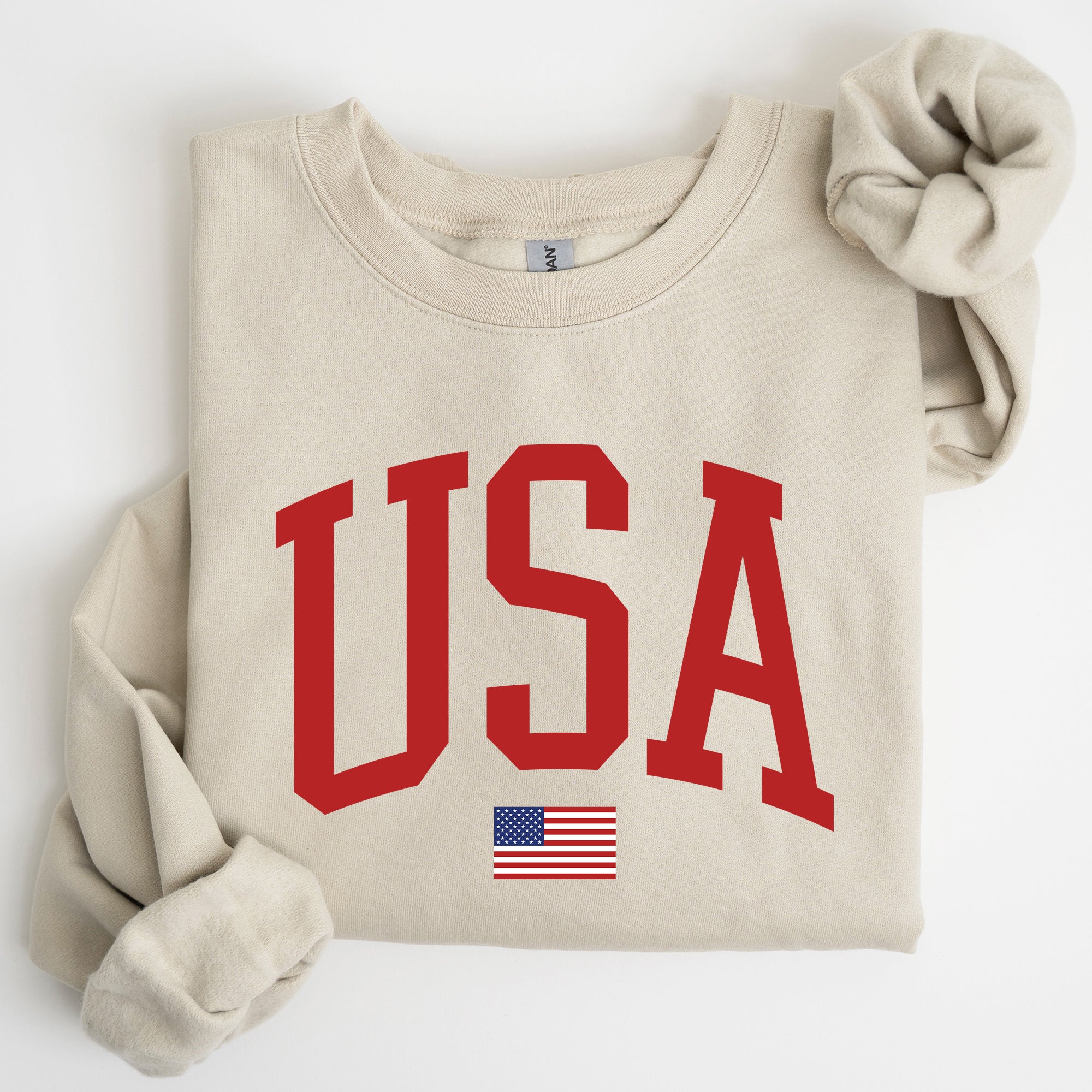 USA Flag Patriotic 4th of July American Pride Emblem Cozy Fleece Classic Sweatshirt