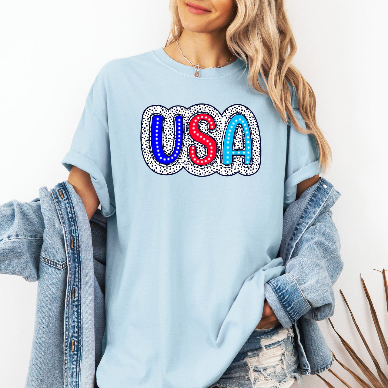 Dalmatian Print Patriotic USA Fourth Of July Americana Pride Edition Comfort Colors Tee