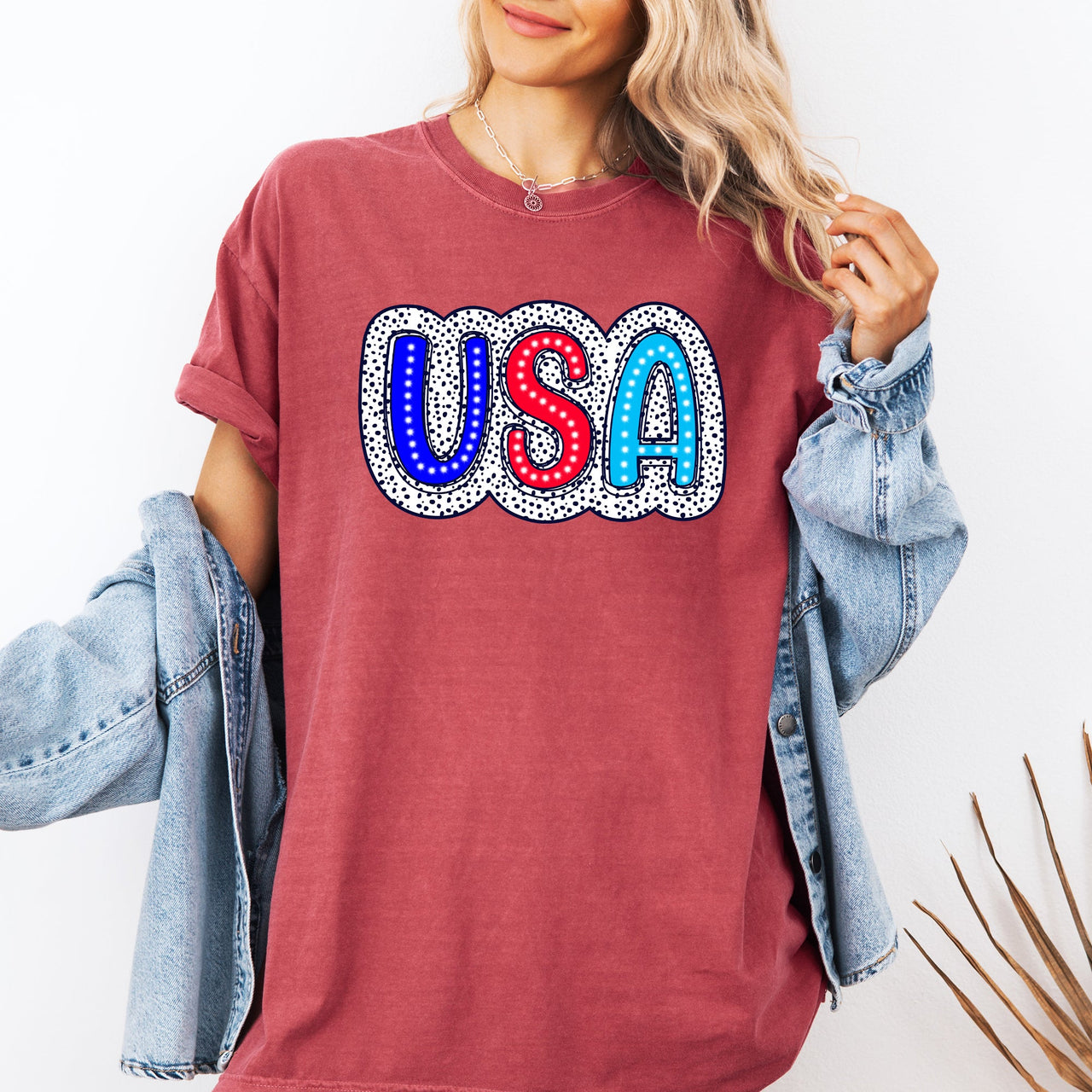 Dalmatian Print Patriotic USA Fourth Of July Americana Pride Edition Comfort Colors Tee