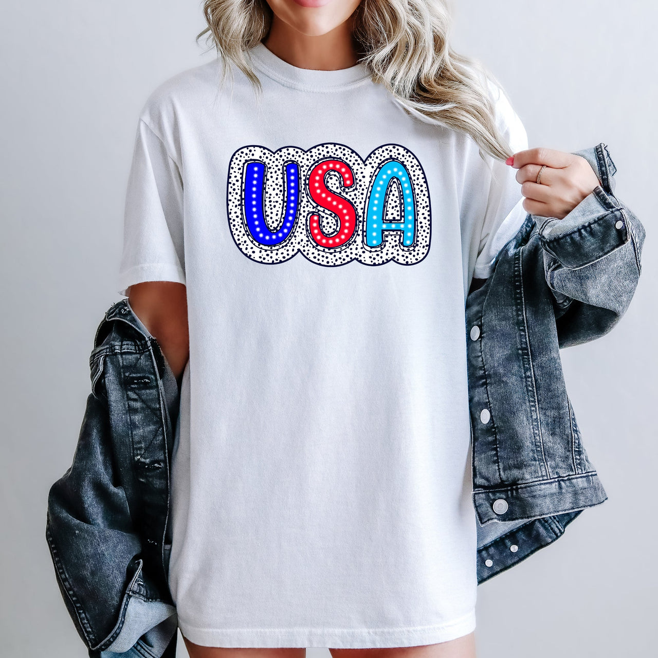 Dalmatian Print Patriotic USA Fourth Of July Americana Pride Edition Comfort Colors Tee