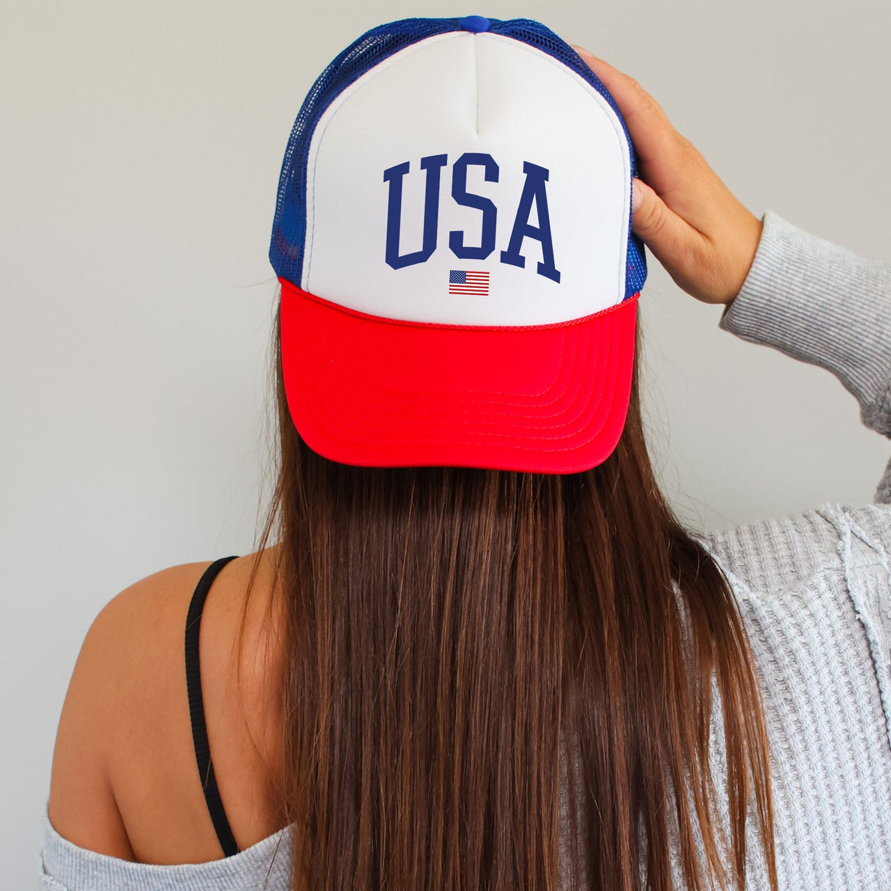 USA Flag Patriotic Stars And Stripes Banner Emblem Edition For Proud Americans Trucker Hat