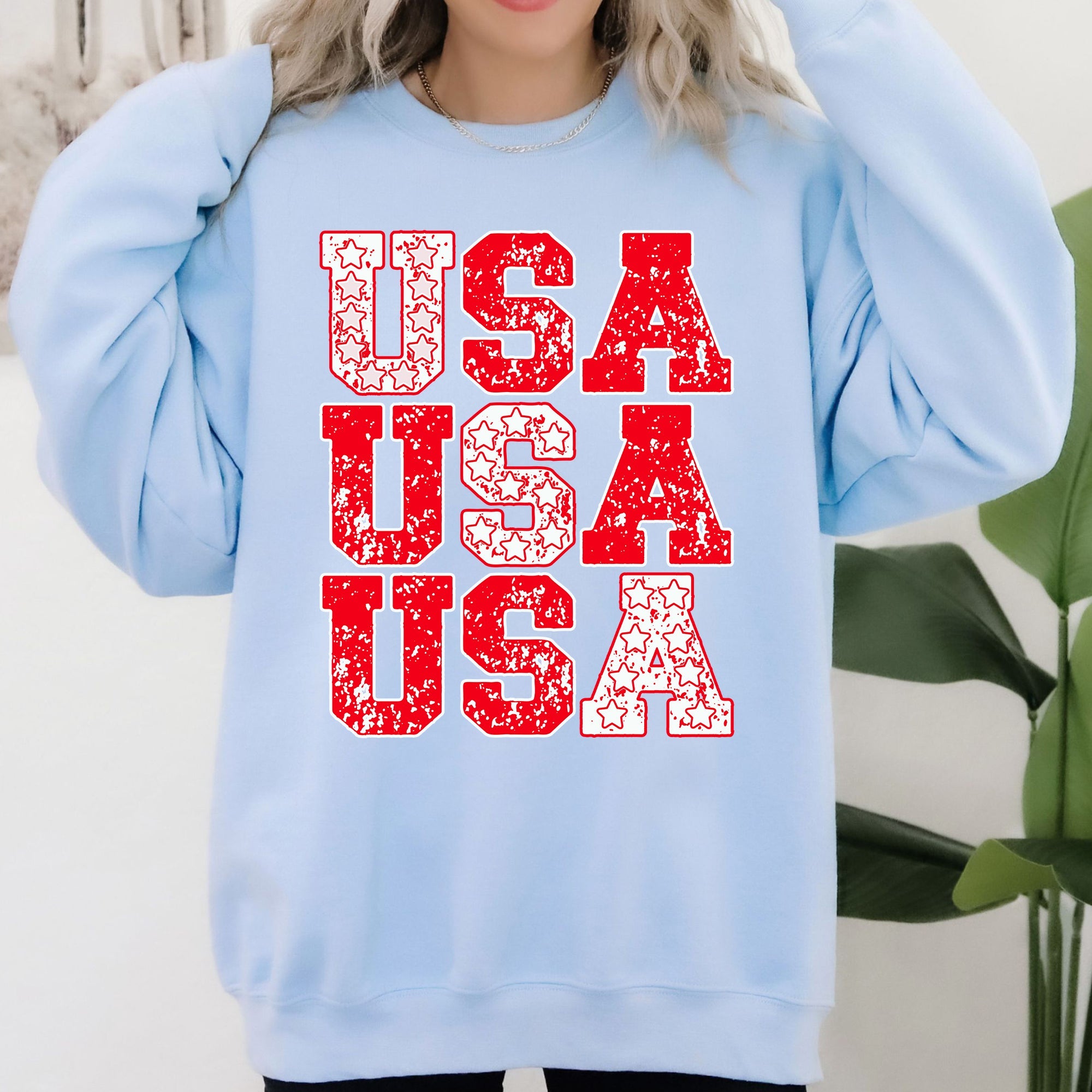USA Retro Patriotic Stars And Stripes American Flag Theme Festival Edition Sweatshirt