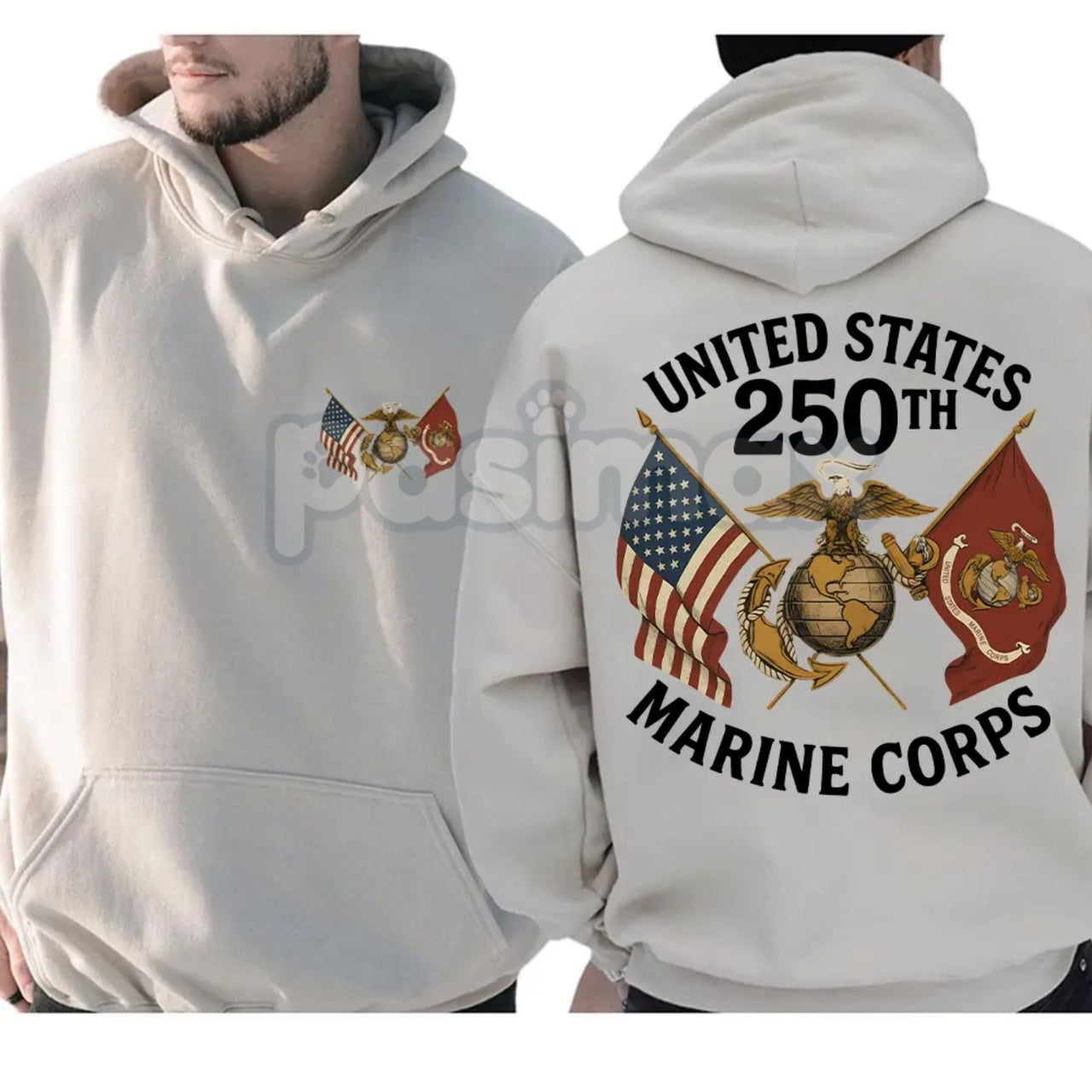 USMC 250 Years Hoodie – United States Marine Corps Birthday Commemorative Pullover, Veteran & Active Duty Gear, Unisex