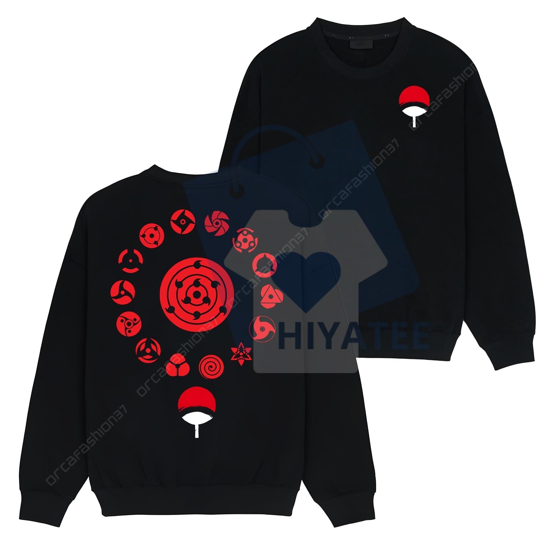 Uchiha Reborn Limited Sharingan Eyes Sweatshirt: Naruto Shippuden #2, Retro Vintage 90s Graphic, Anime Manga Y2K Streetwear Gift