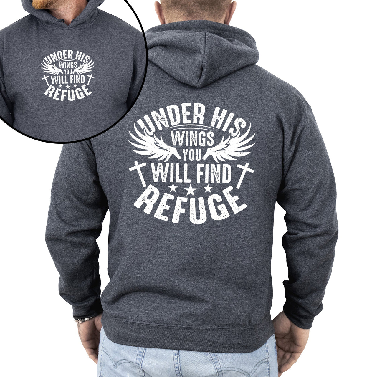 Under His Wings You Will Find Refuge Christian Gospel Faith Based Inspirational Religious Hoodie