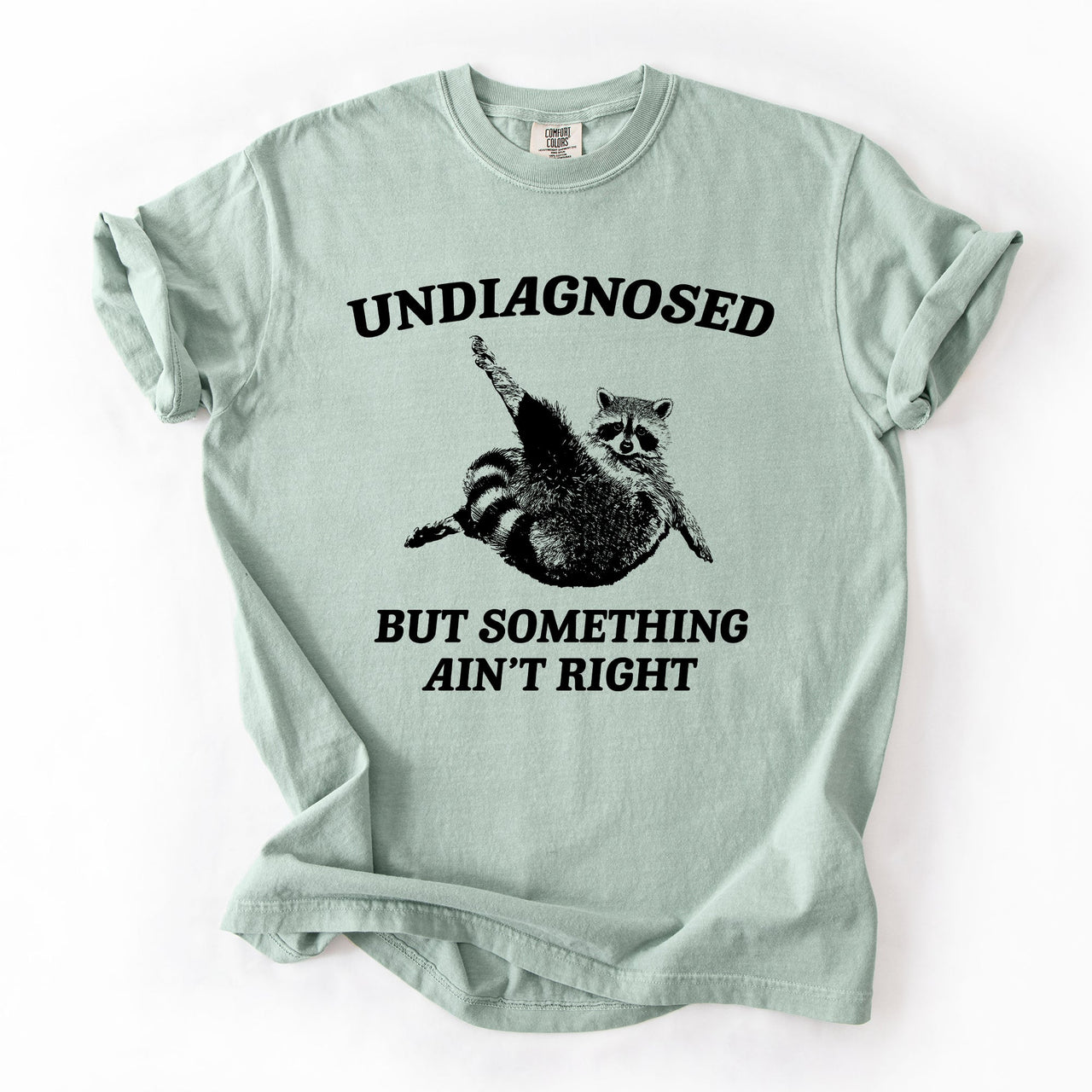 Undiagnosed, But Something Ain't Right, Raccoon Illustrated Graphic Comfort Colors Tee
