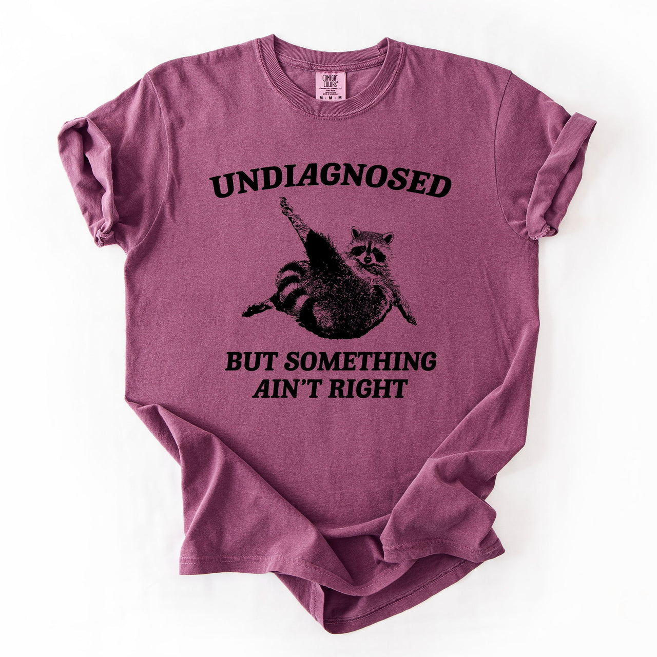 Undiagnosed, But Something Ain't Right, Raccoon Illustrated Graphic Comfort Colors Tee