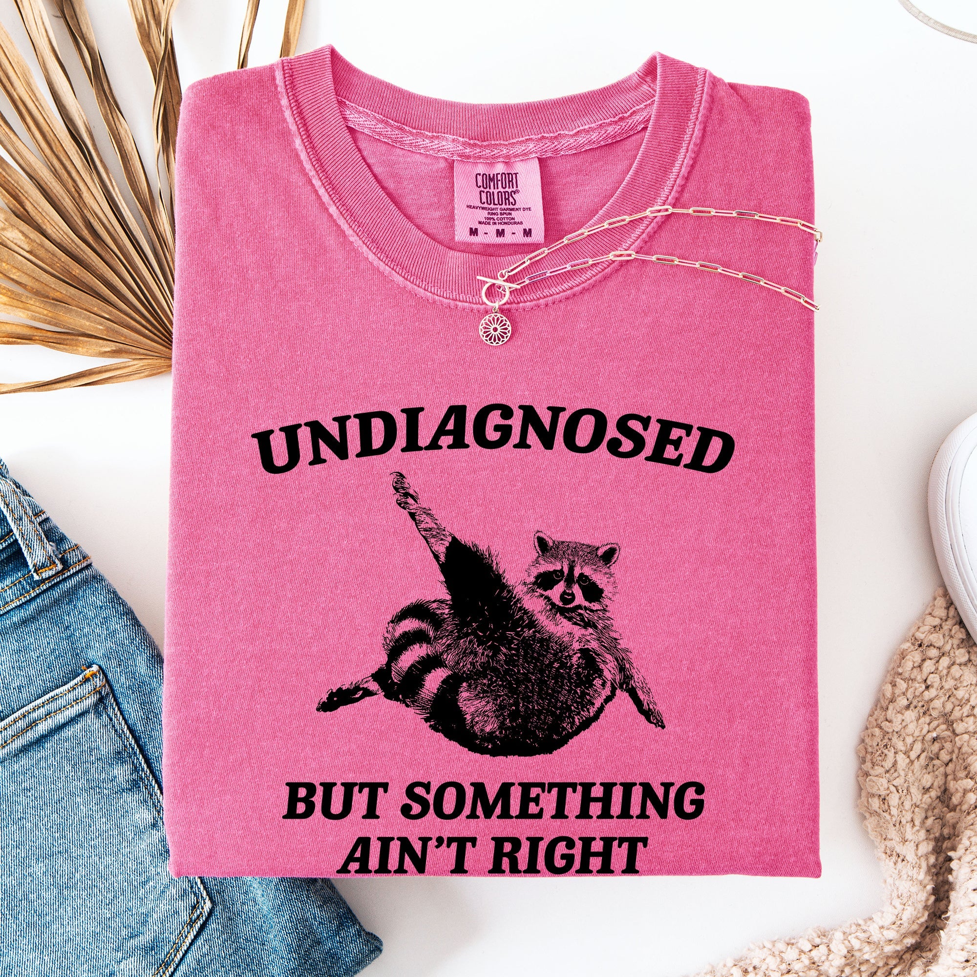Undiagnosed, But Something Ain't Right, Raccoon Illustrated Graphic Comfort Colors Tee