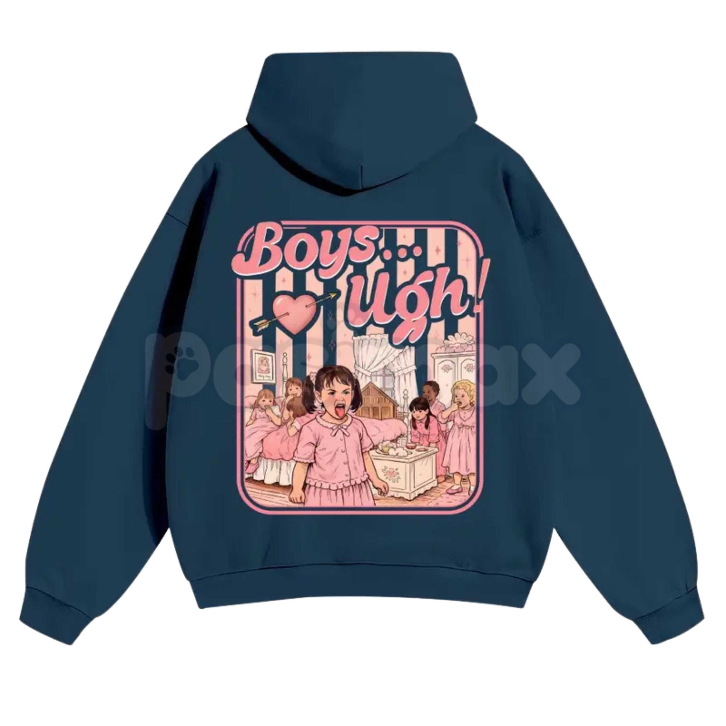 Unisex “Boys...Ugh!” 90s Movie Quote Hoodie – Funny Valentine's Streetwear Pullover, Retro Y2K Aesthetic Graphic Hoodie
