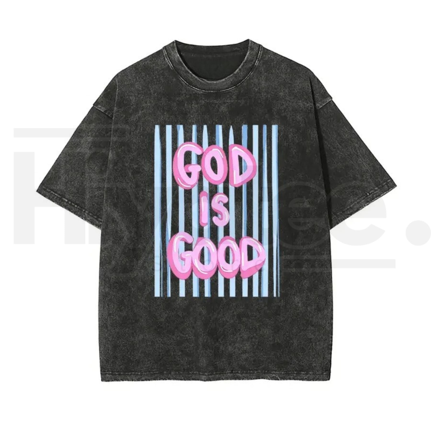 Unisex “God Is Good” Washed Cotton T-Shirt – Faith Graphic Tee, Plus Size Christian Shirt