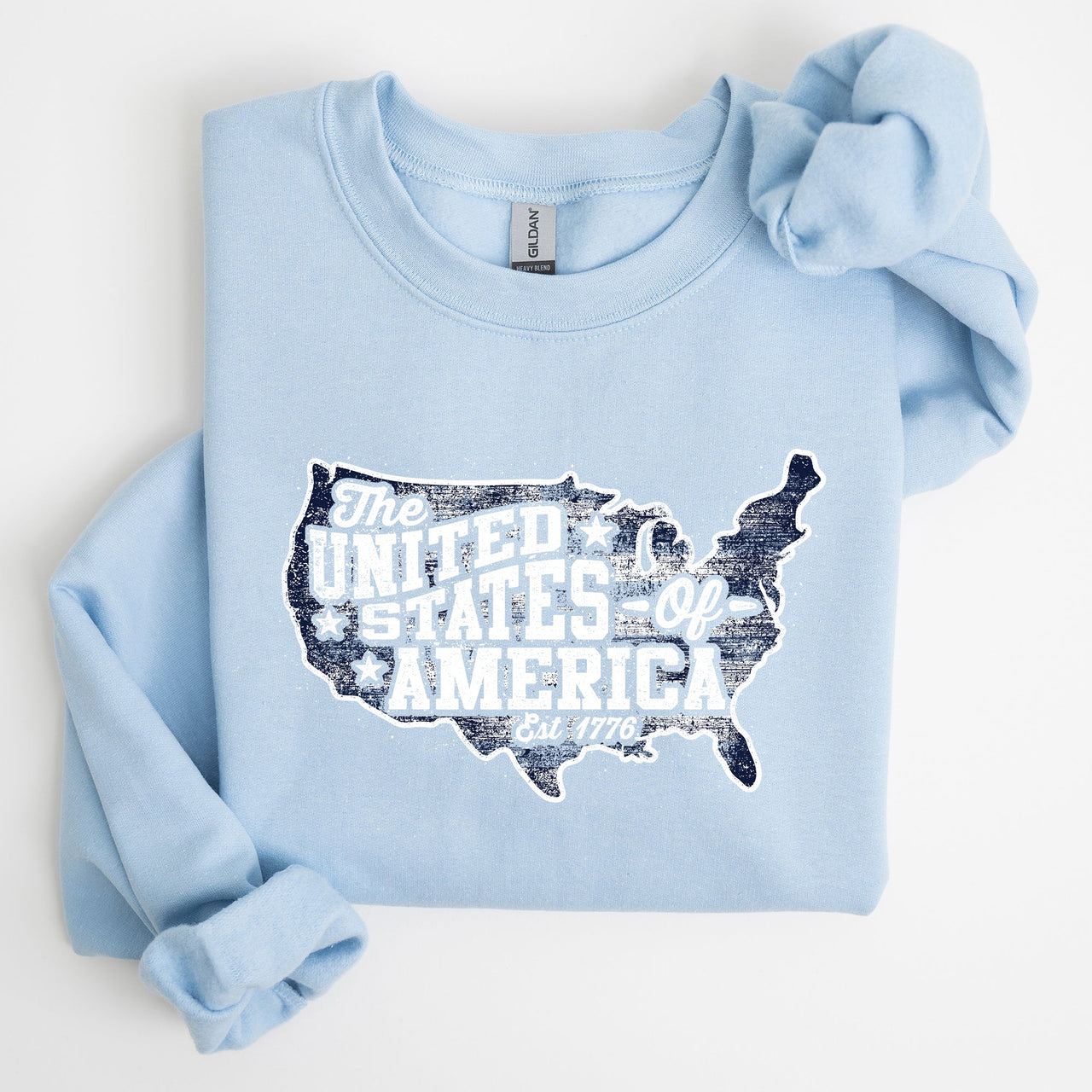 United States Of America Patriotic 4th Of July USA Flag Graphic Emblem Sweatshirt