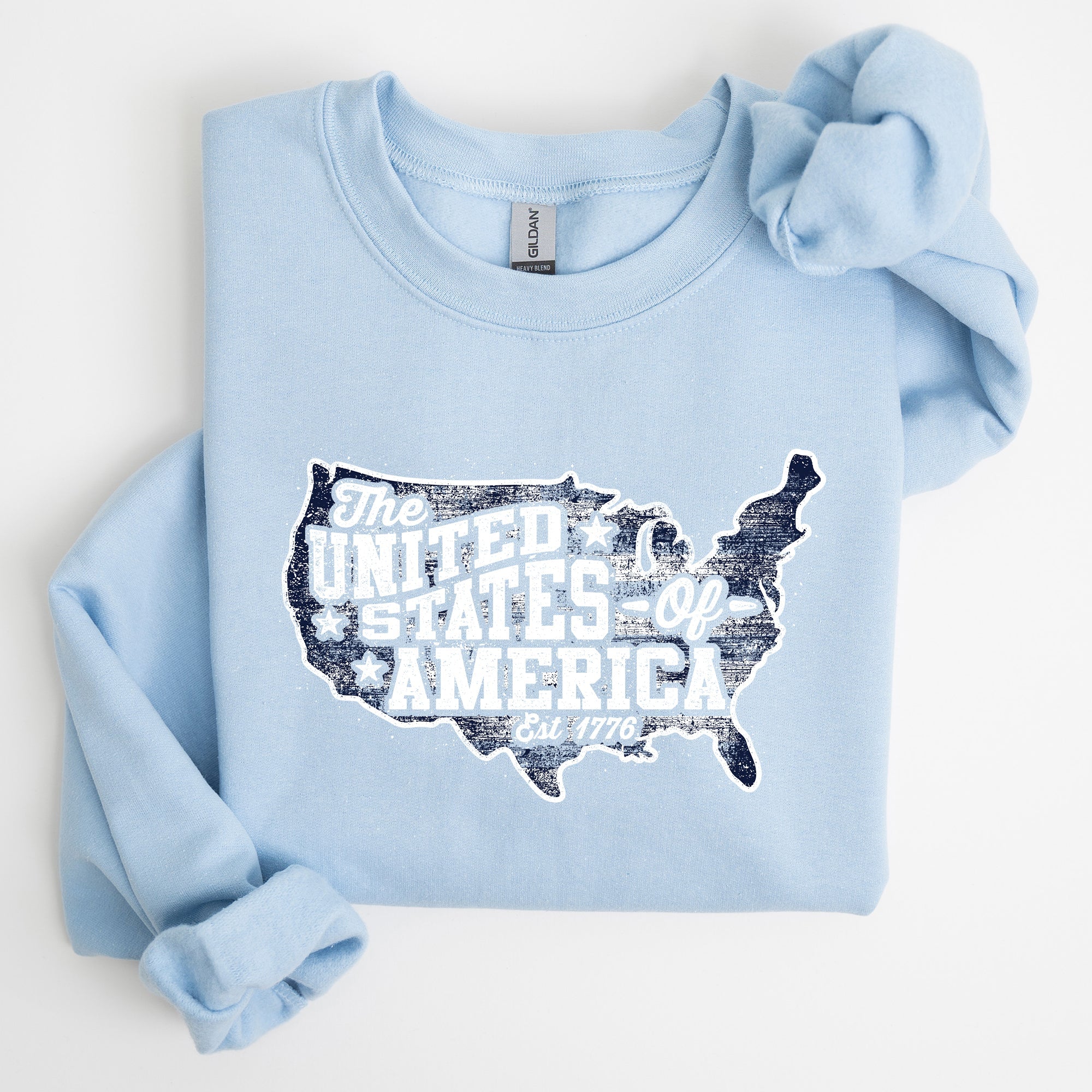 United States Of America Patriotic 4th Of July USA Flag Graphic Emblem Sweatshirt