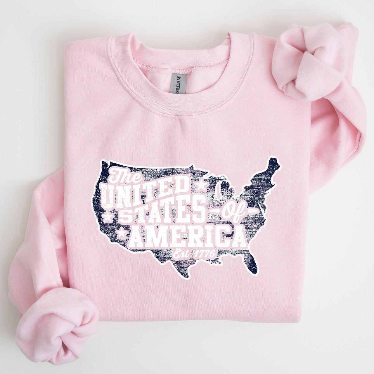 United States Of America Patriotic 4th Of July USA Flag Graphic Emblem Sweatshirt