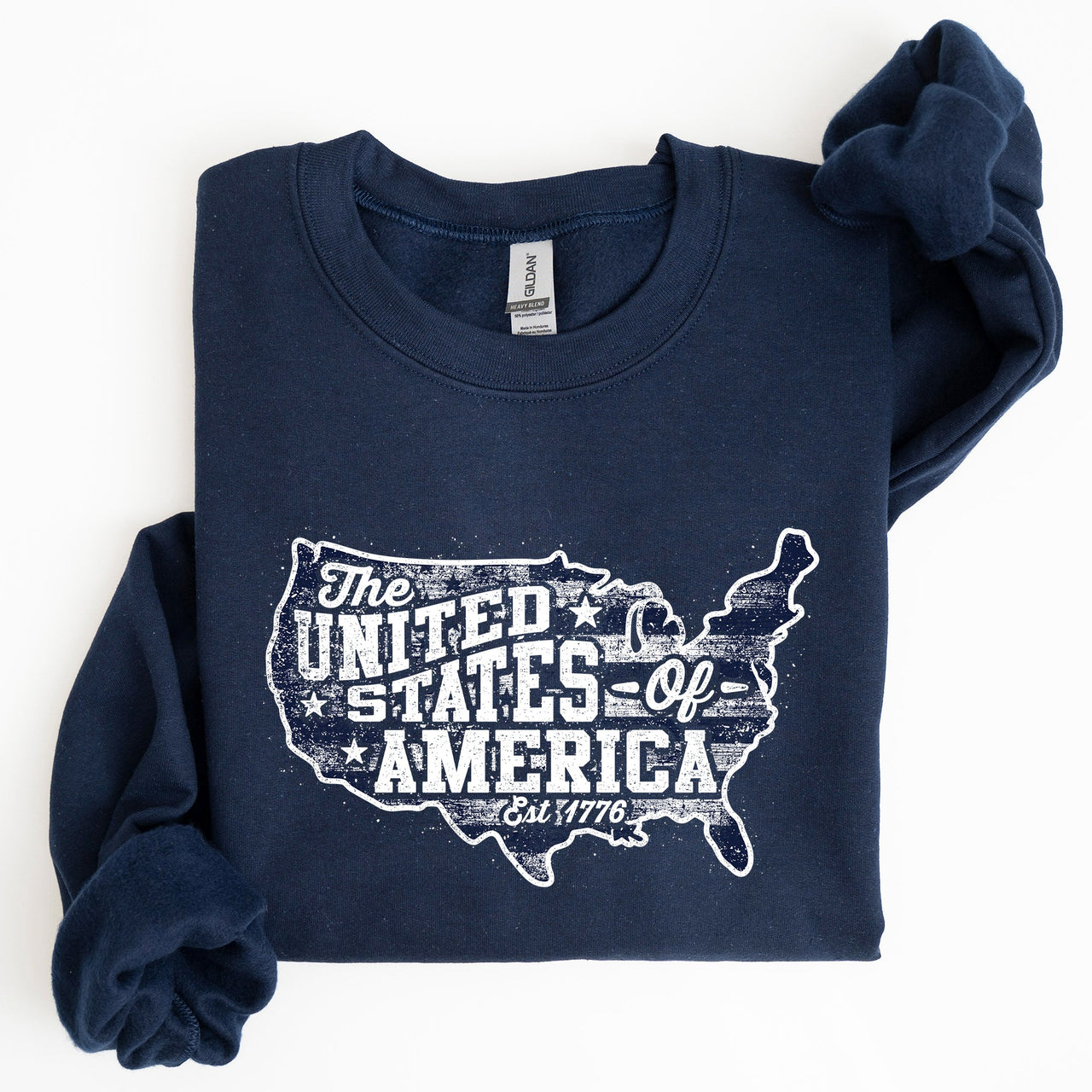 United States Of America Patriotic 4th Of July USA Flag Graphic Emblem Sweatshirt
