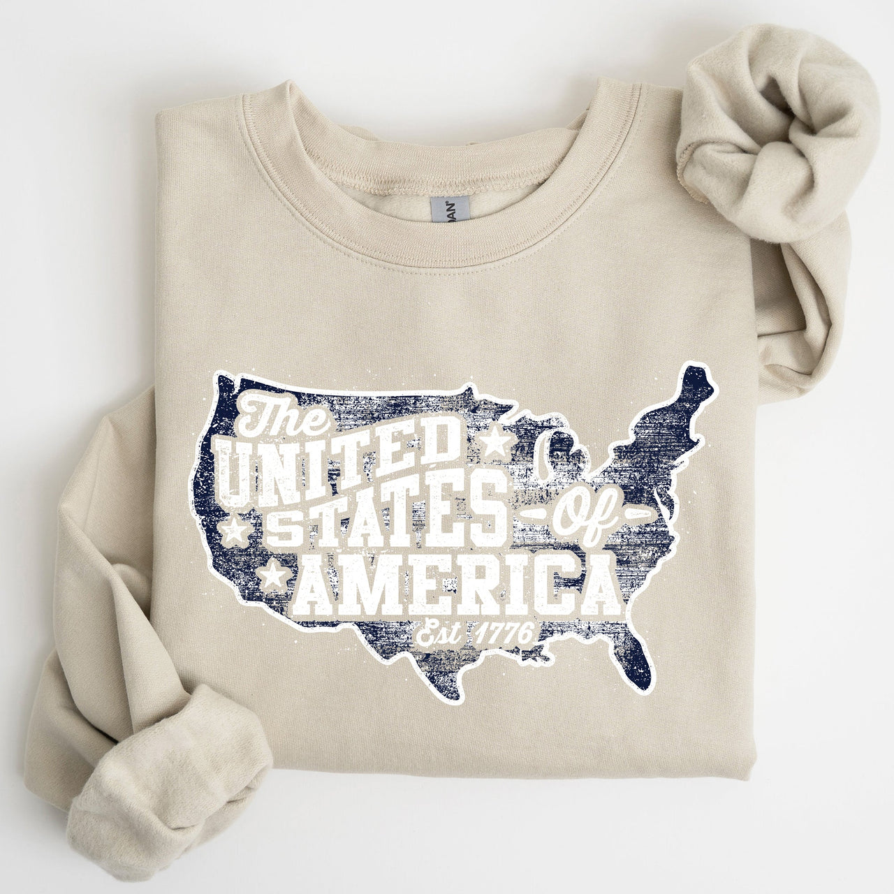 United States Of America Patriotic 4th Of July USA Flag Graphic Emblem Sweatshirt