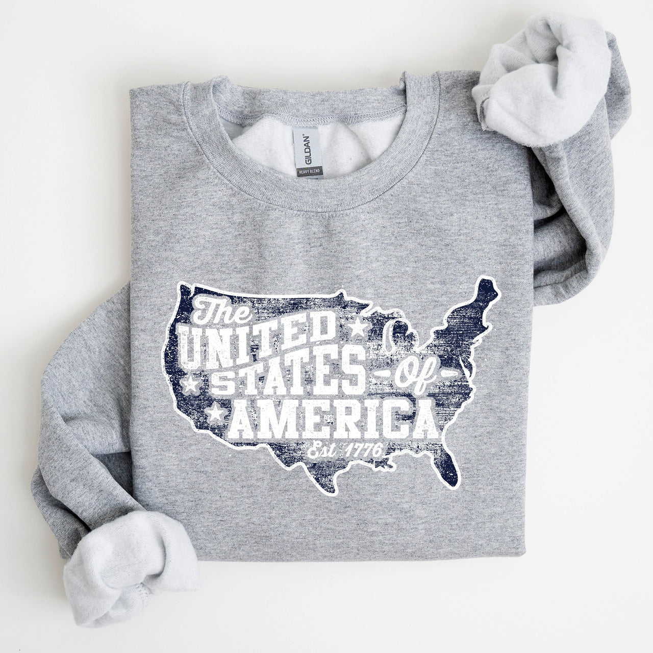 United States Of America Patriotic 4th Of July USA Flag Graphic Emblem Sweatshirt