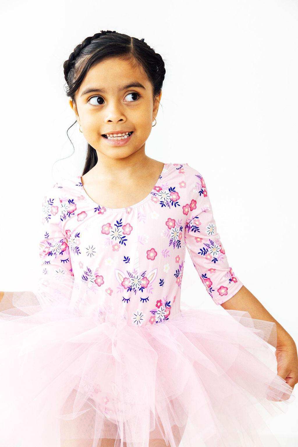 Retro Daydream 3/4 Sleeve Tutu Leotard