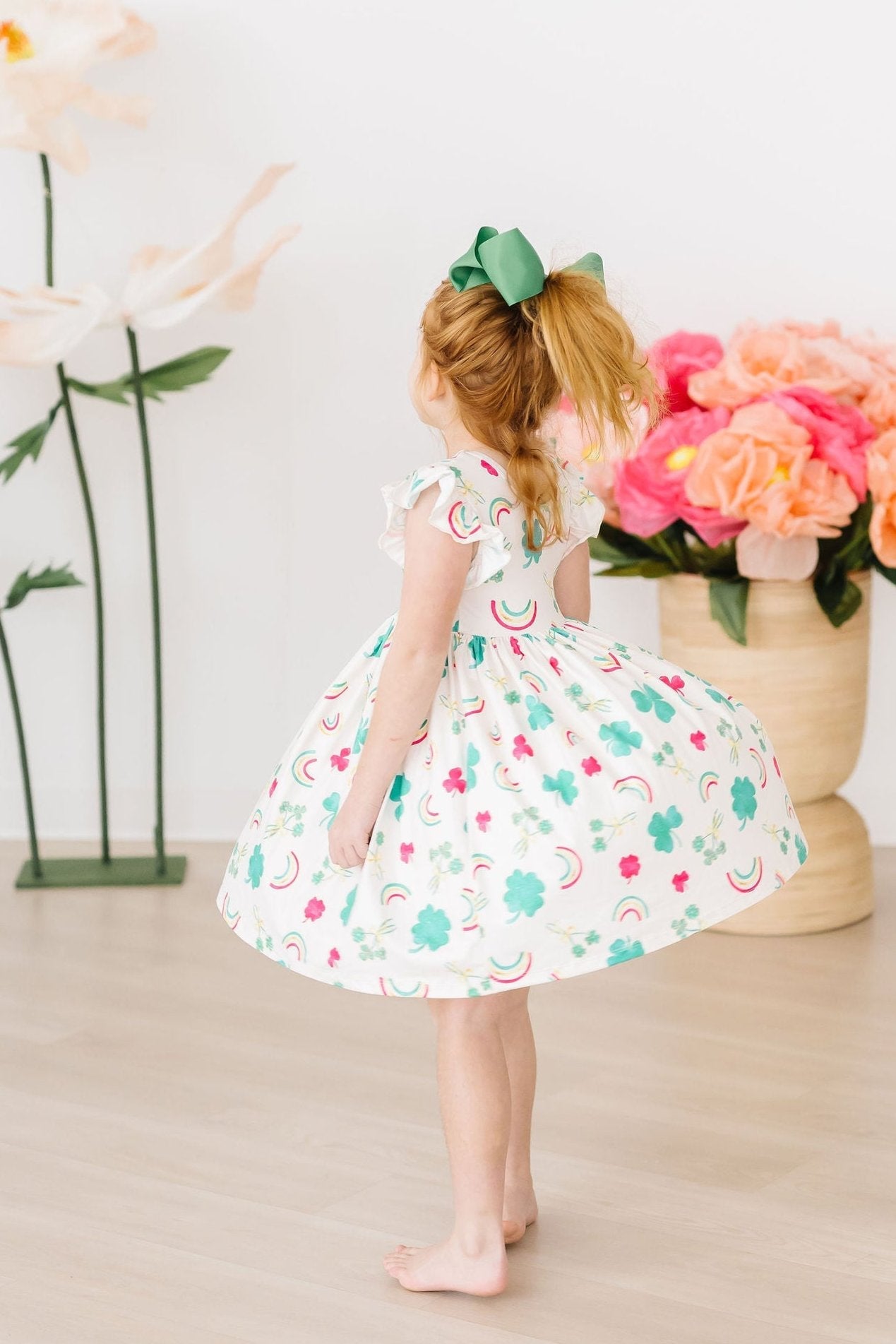 SALE Top of the Mornin' Flutter Sleeve Twirl Dress
