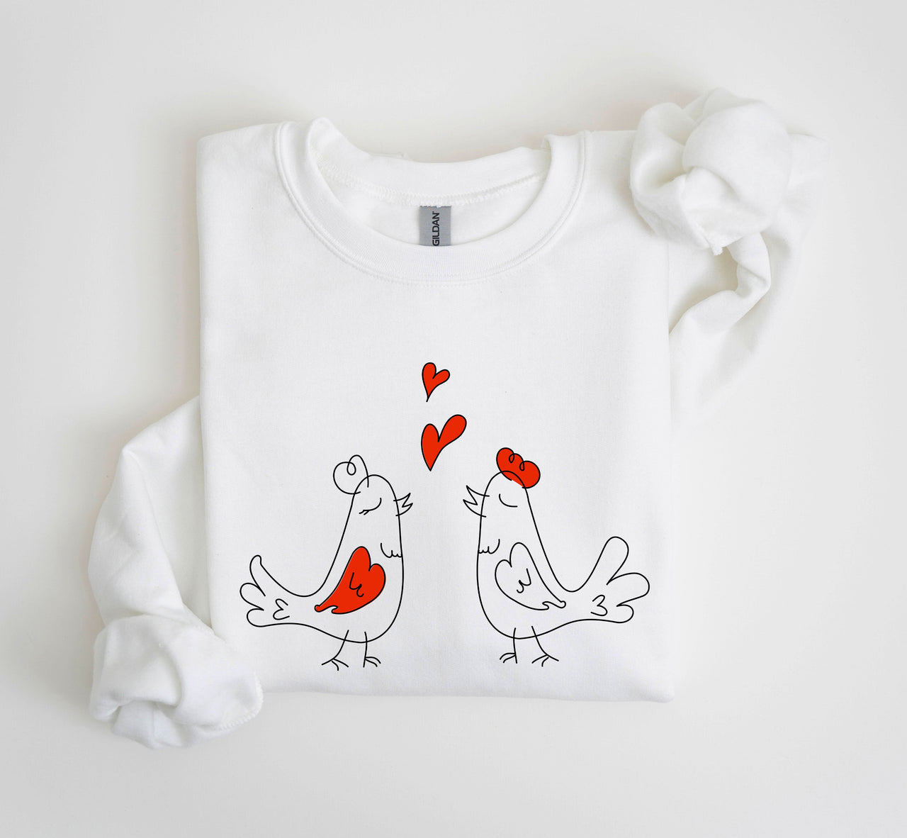 Retro Love Birds Valentines Day Nostalgic Vintage Card Illustrations Romance Edition Sweatshirt