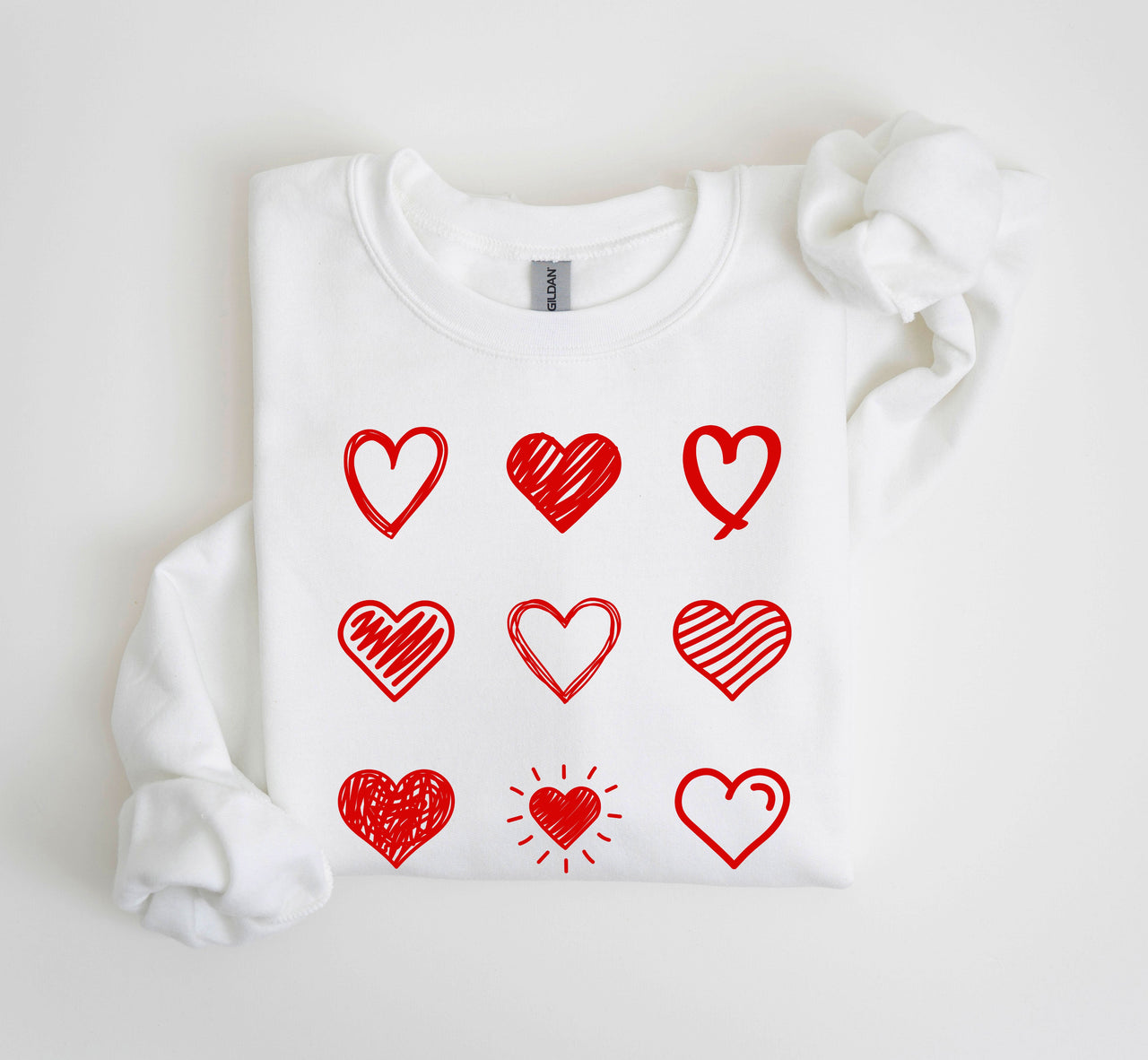 Retro Cute Hearts Vintage Valentine Edition Ultra Soft Brushed Thermal Cozy Fleece Sweatshirt