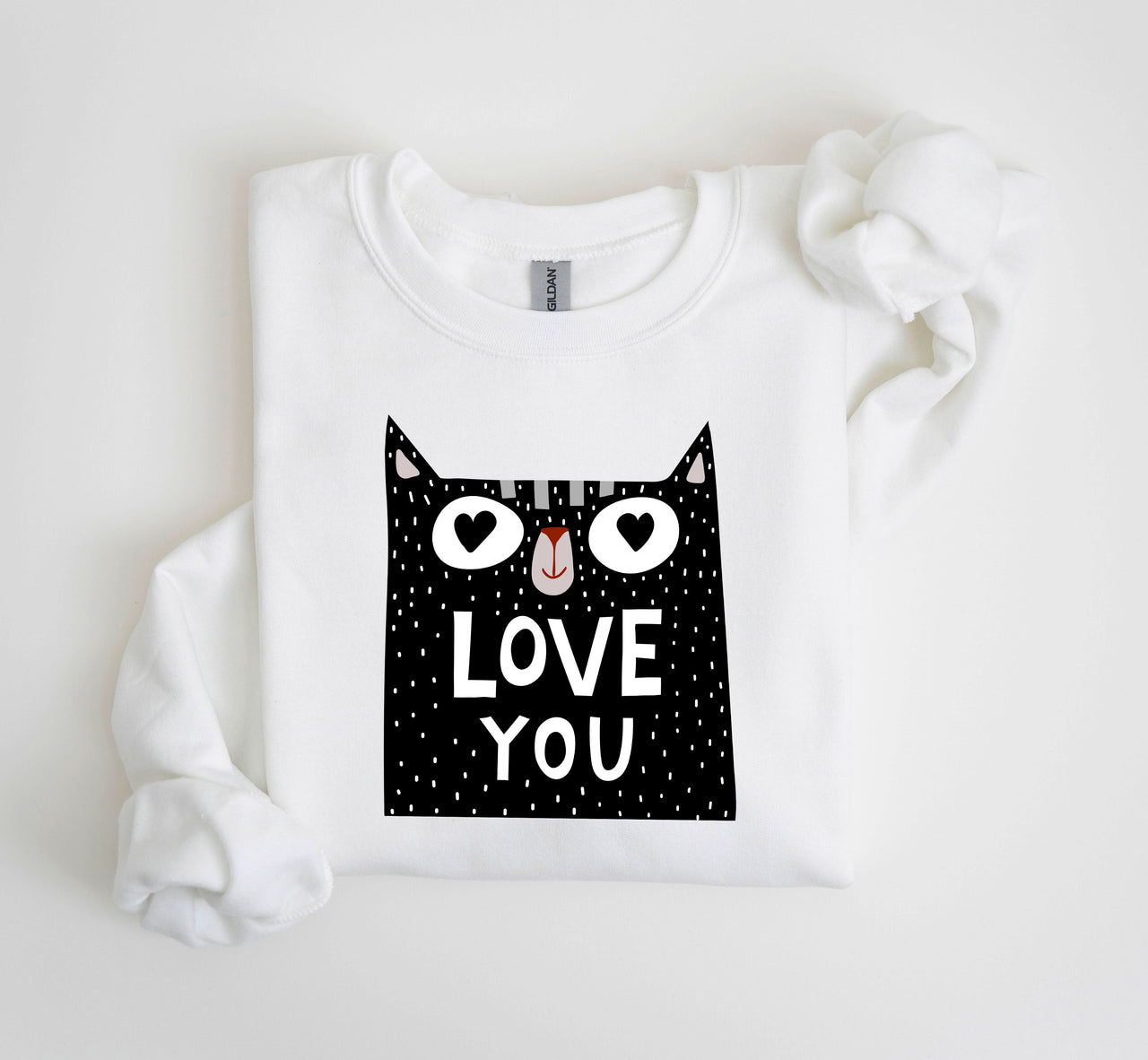 Retro Mini Cat Vintage Valentine's Day Extra Soft Cozy Fleece For Cat Lovers Graphic Sweatshirt
