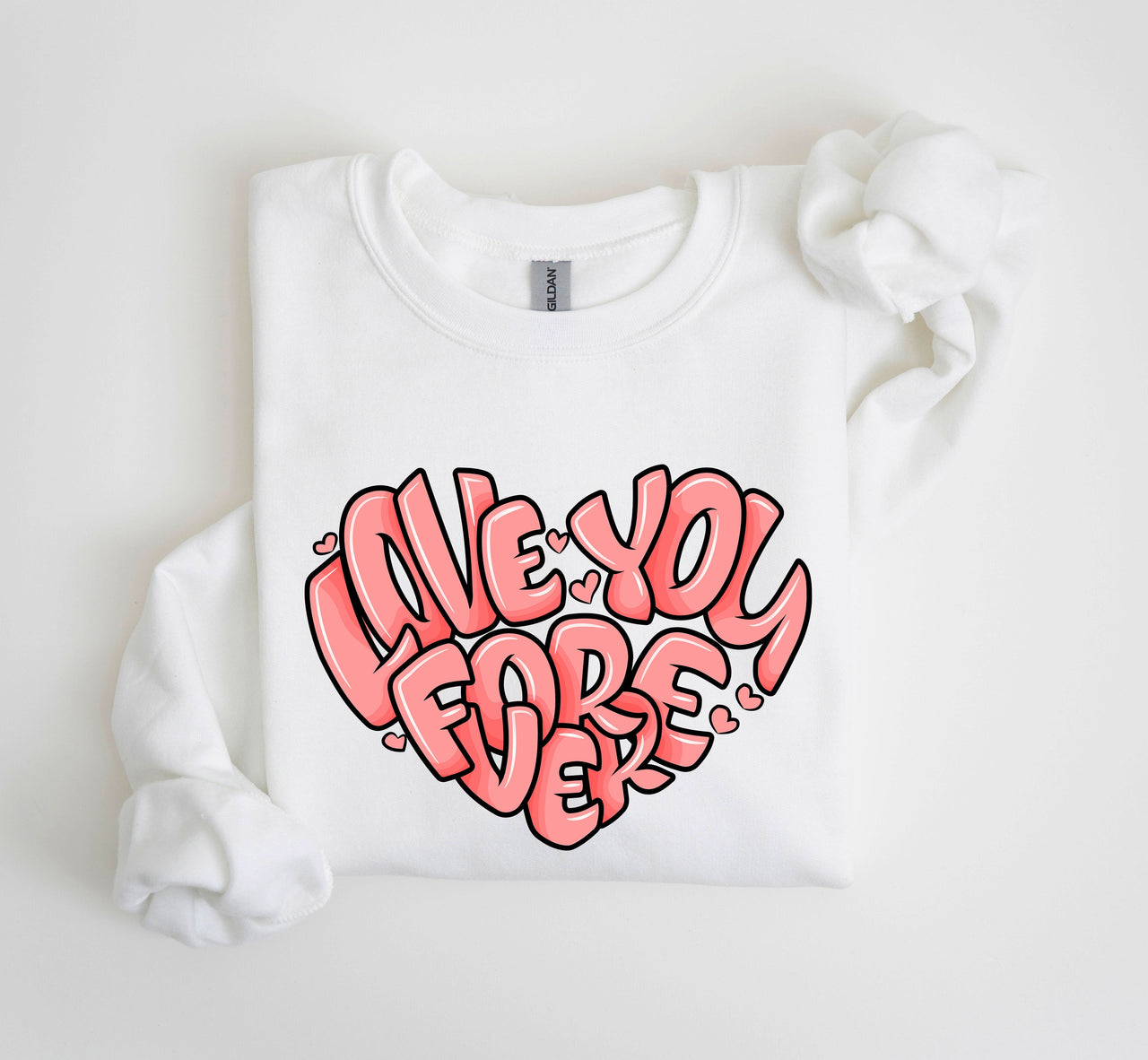 Retro I Love You Forever Vintage Valentines Day Nostalgic Romance Theme Edition Sweatshirt