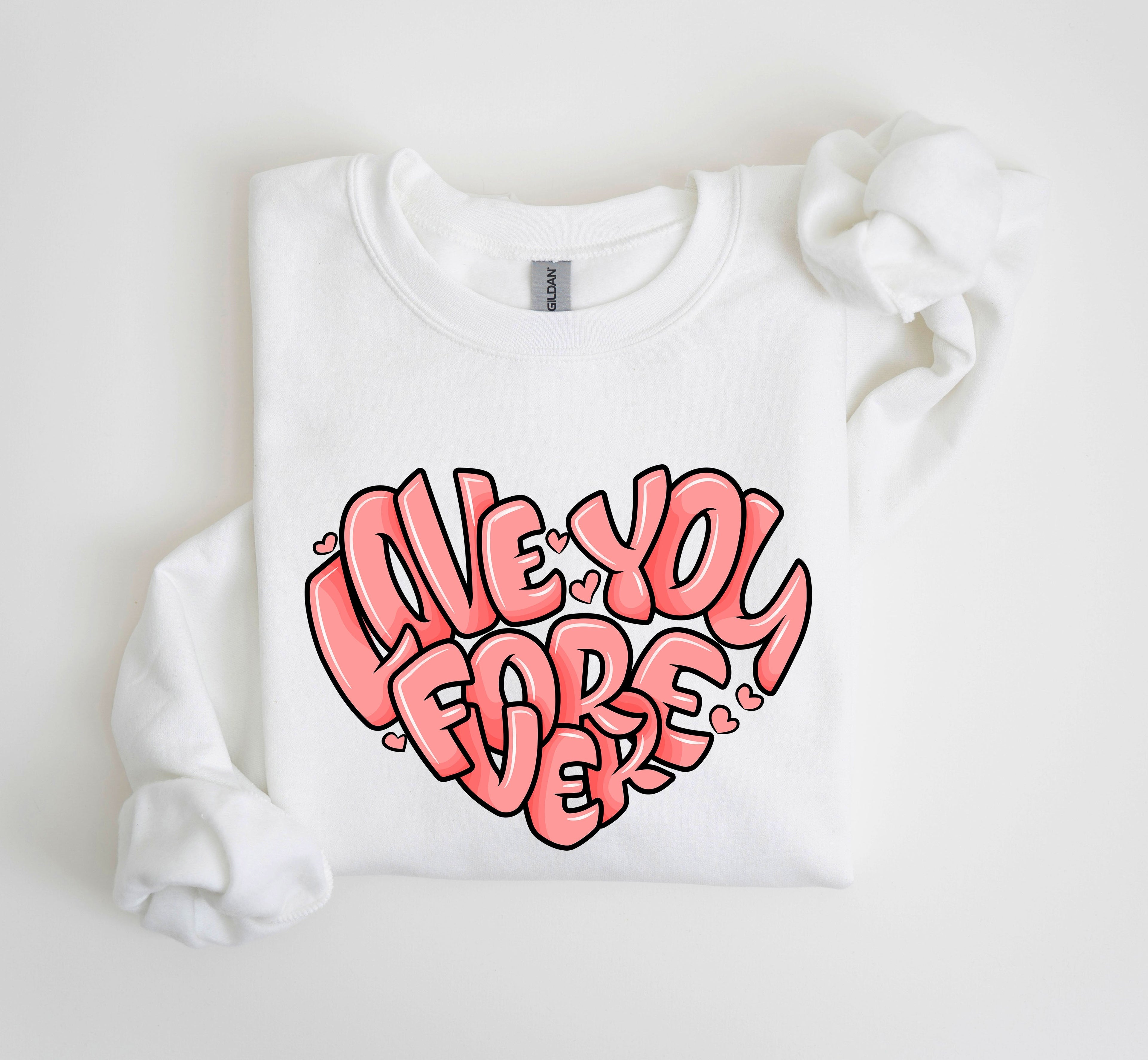 Retro I Love You Forever Vintage Valentines Day Nostalgic Romance Theme Edition Sweatshirt