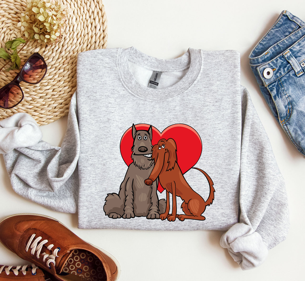 Dog Lovers Funny Retro Vintage Valentine's Day Celebration Deluxe Limited Sweatshirt