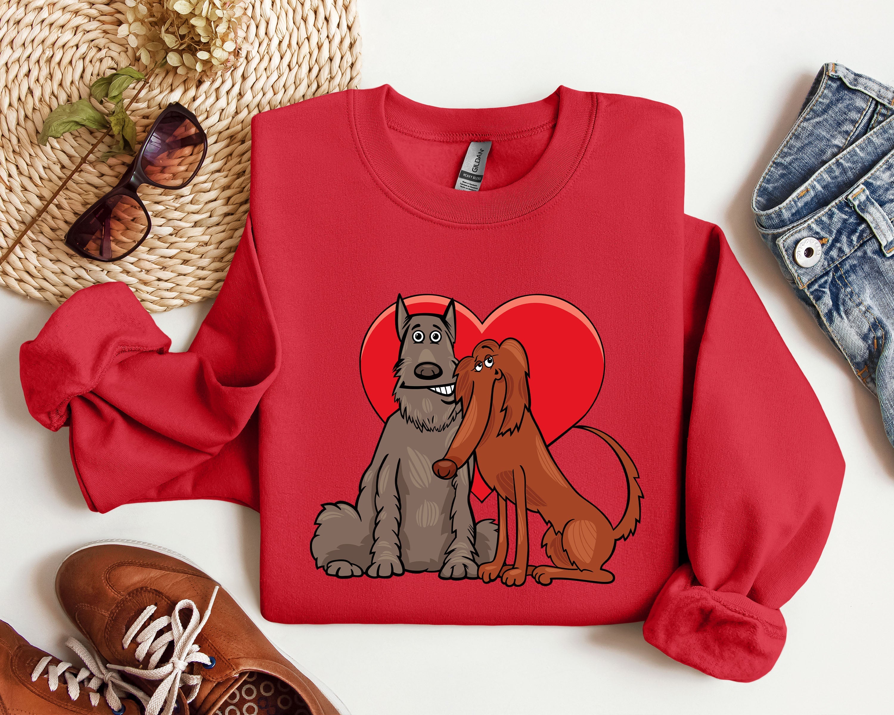 Dog Lovers Funny Retro Vintage Valentine's Day Celebration Deluxe Limited Sweatshirt
