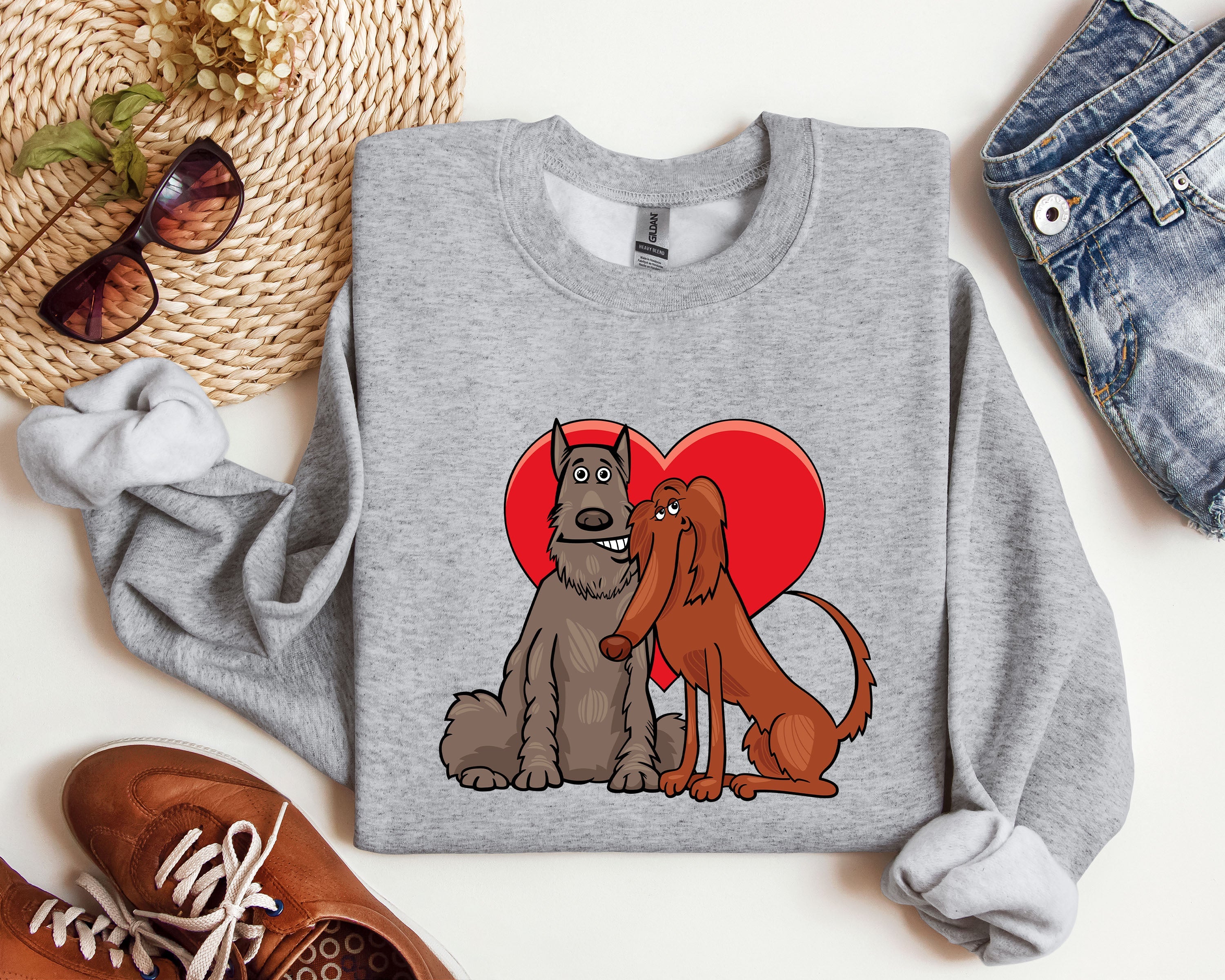 Dog Lovers Funny Retro Vintage Valentine's Day Celebration Deluxe Limited Sweatshirt