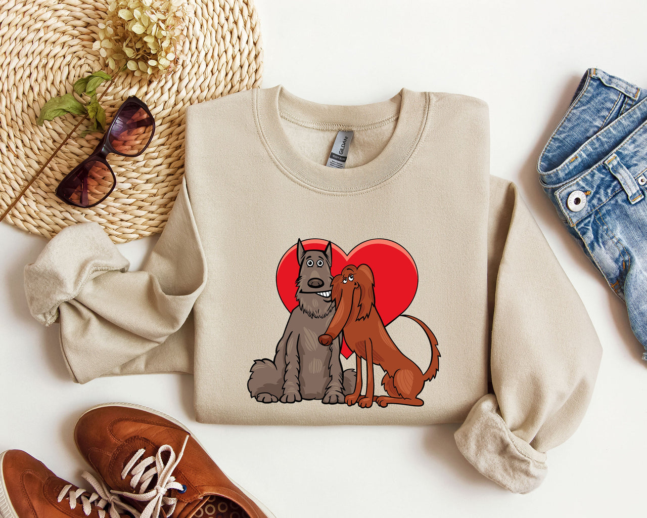 Dog Lovers Funny Retro Vintage Valentine's Day Celebration Deluxe Limited Sweatshirt