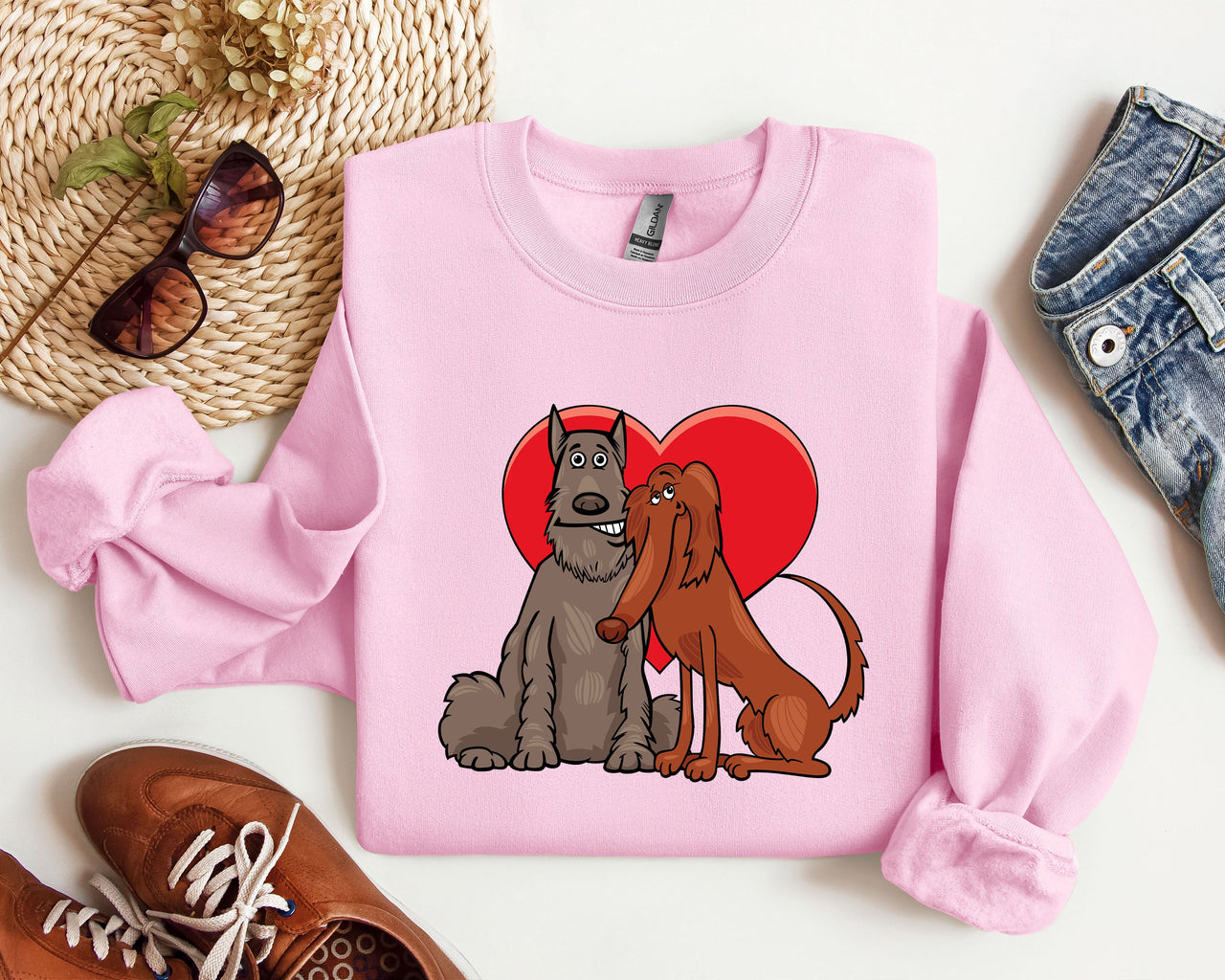 Dog Lovers Funny Retro Vintage Valentine's Day Celebration Deluxe Limited Sweatshirt