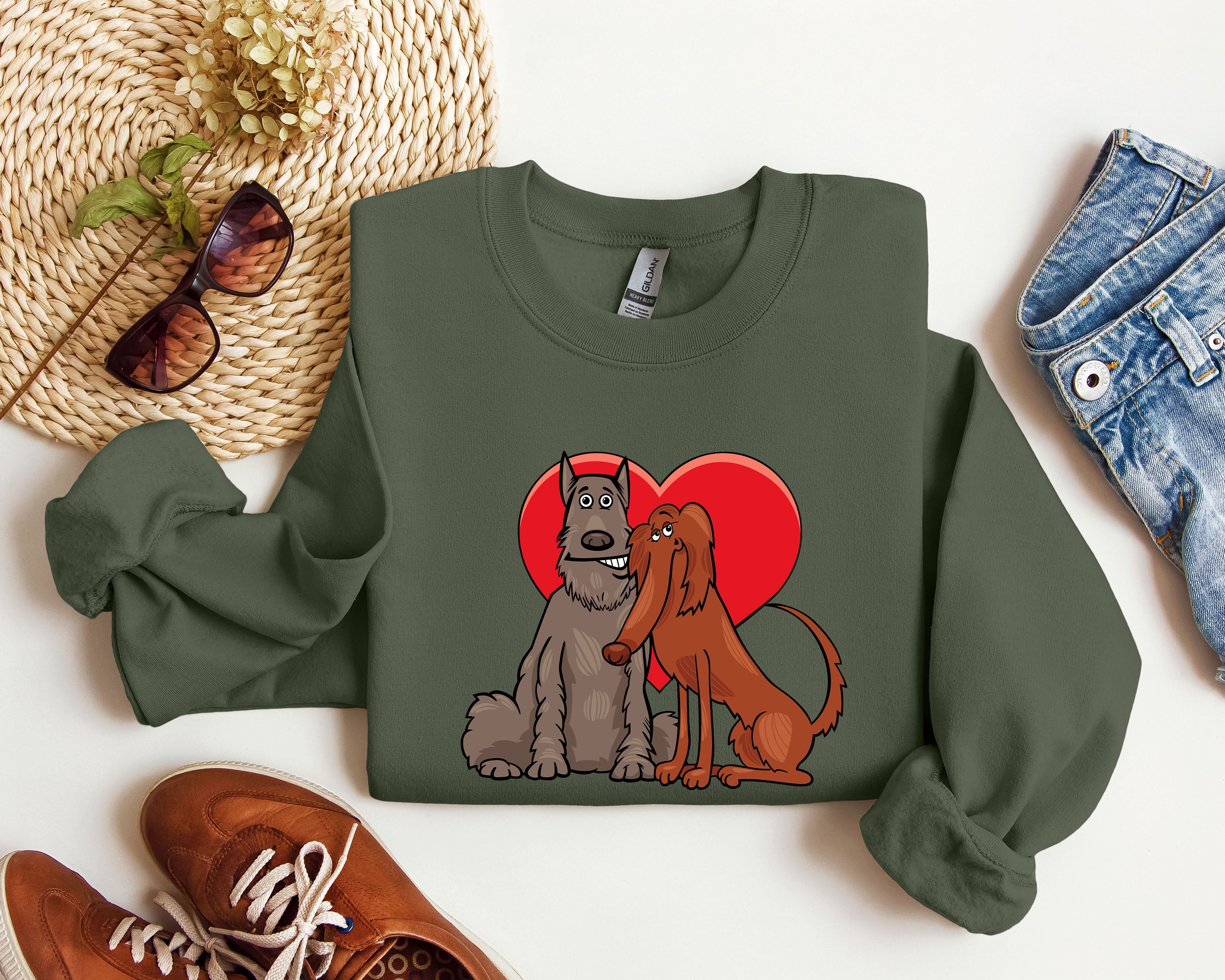 Dog Lovers Funny Retro Vintage Valentine's Day Celebration Deluxe Limited Sweatshirt