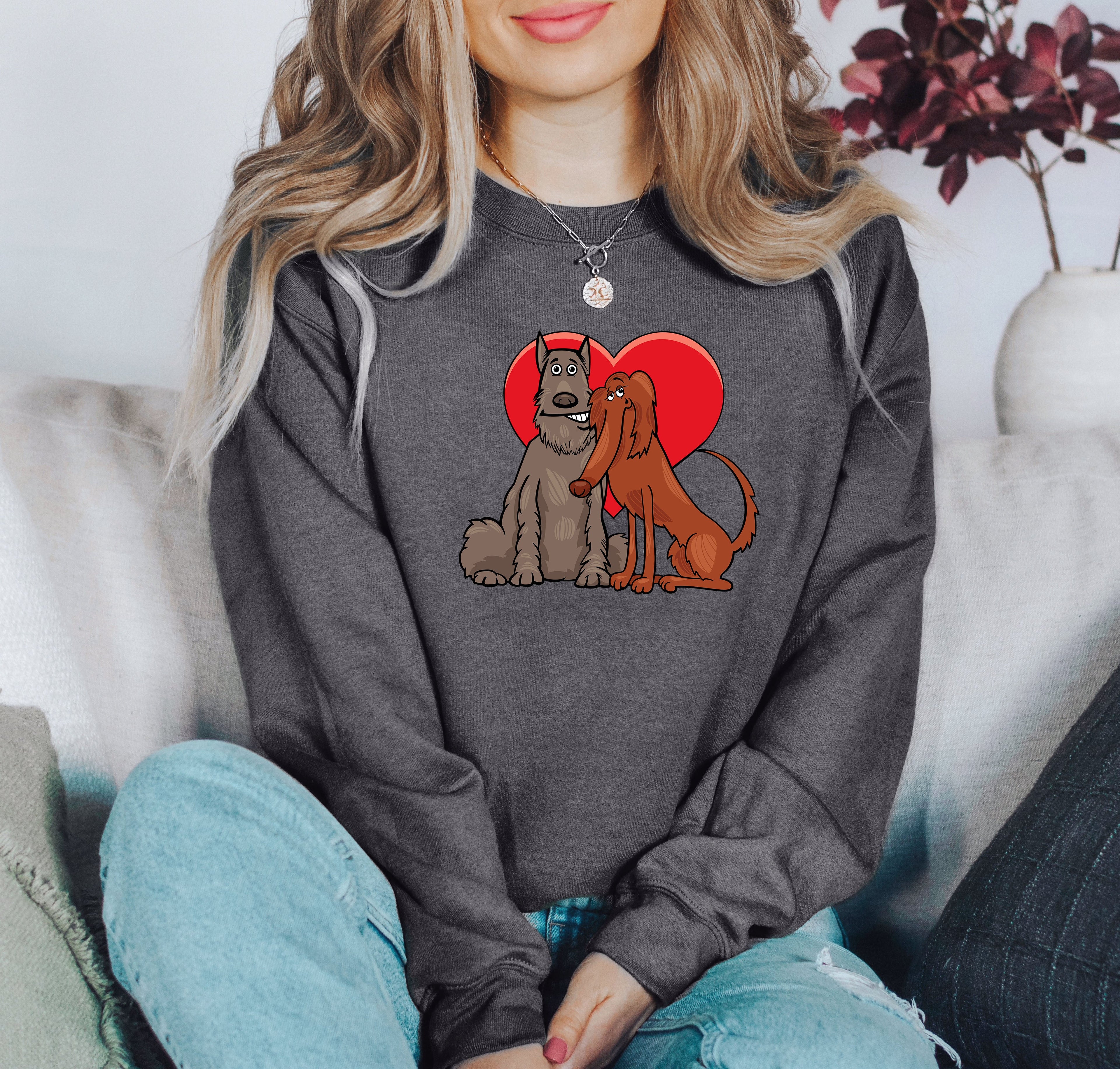 Dog Lovers Funny Retro Vintage Valentine's Day Celebration Deluxe Limited Sweatshirt
