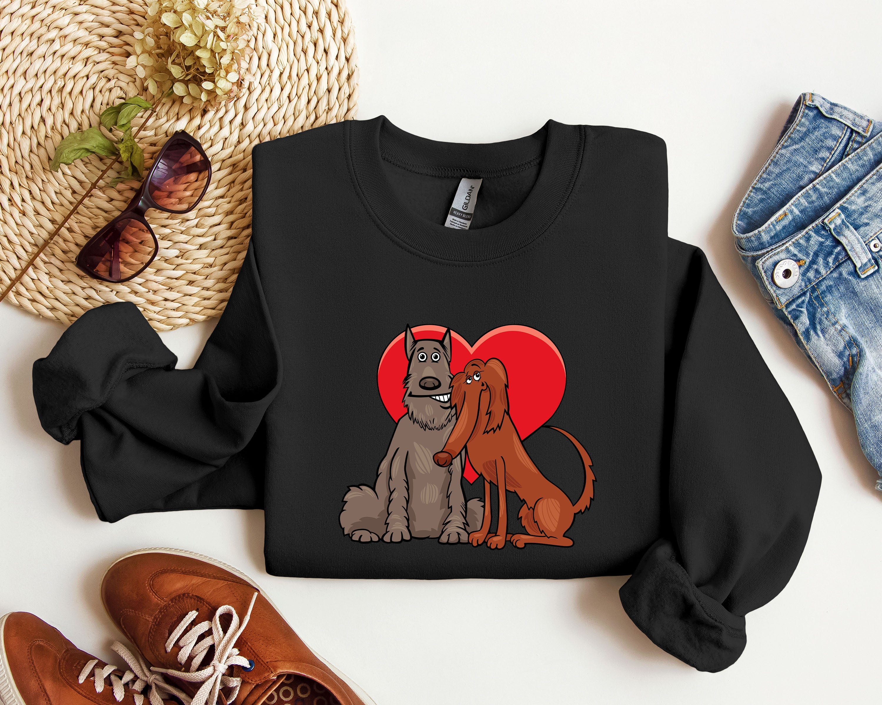 Dog Lovers Funny Retro Vintage Valentine's Day Celebration Deluxe Limited Sweatshirt