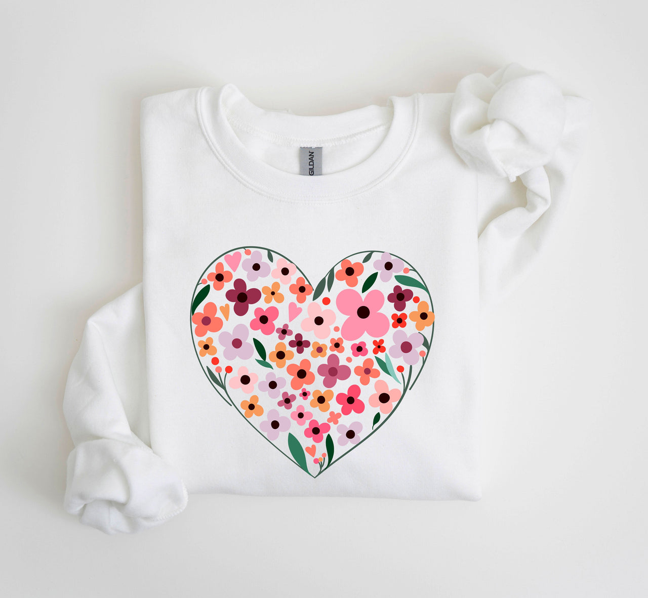 Wildflowers Heart Vintage Valentines Day Floral Bloom Theme With Romantic Garden Imagery Sweatshirt