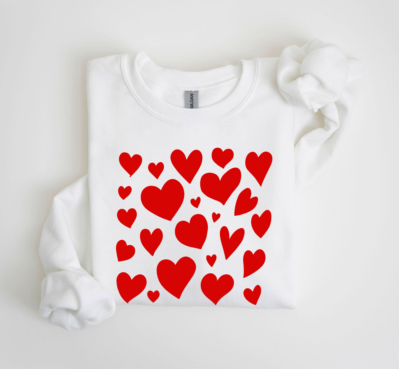 Mini Valentine's Hearts Vintage Valentine's Day Cozy Winter Soft Fleece Sweatshirt