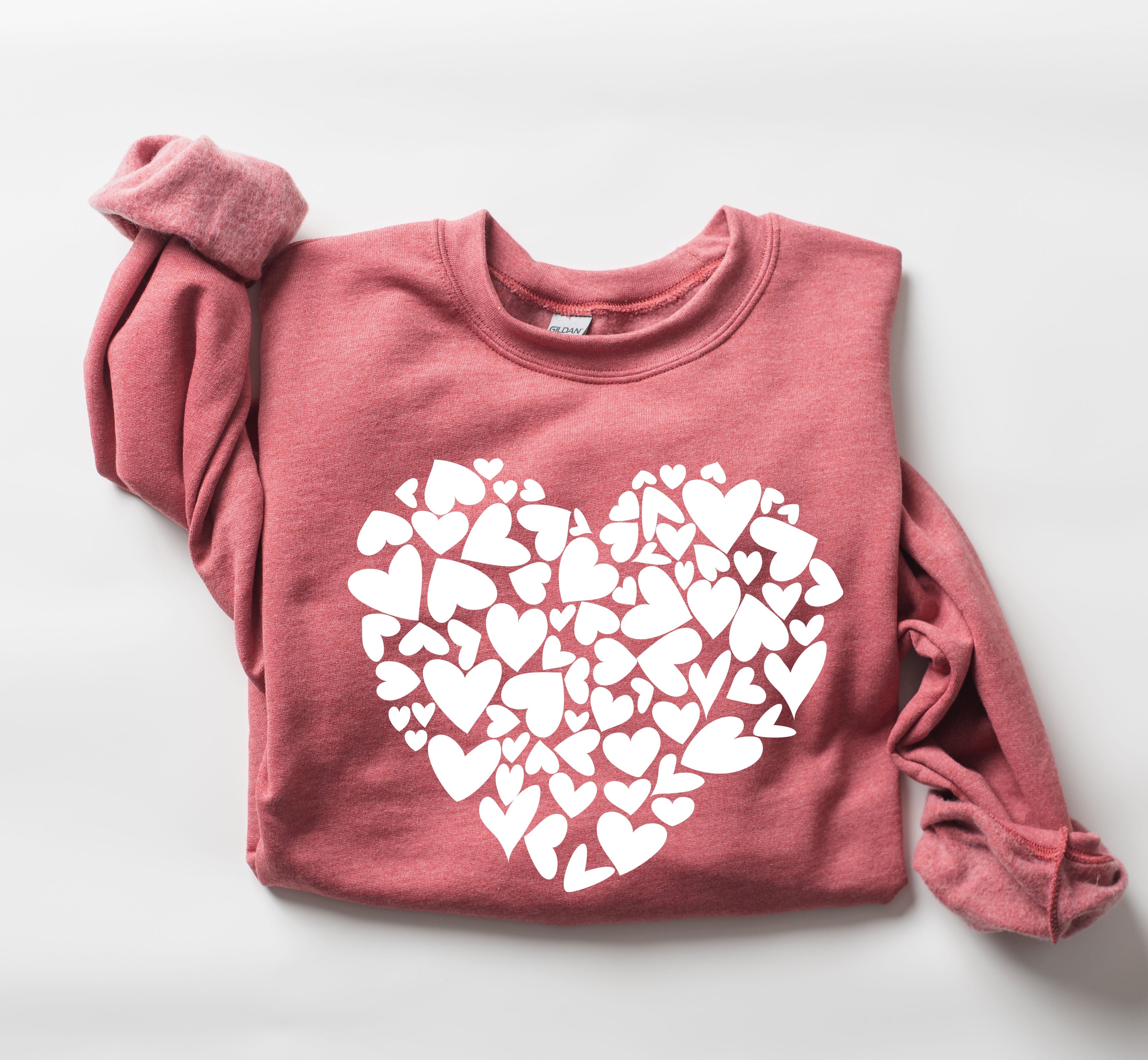 Mini Hearts Vintage Valentine's Day Hearts Pattern Cozy Cotton Blend Self-Love Edition Sweatshirt