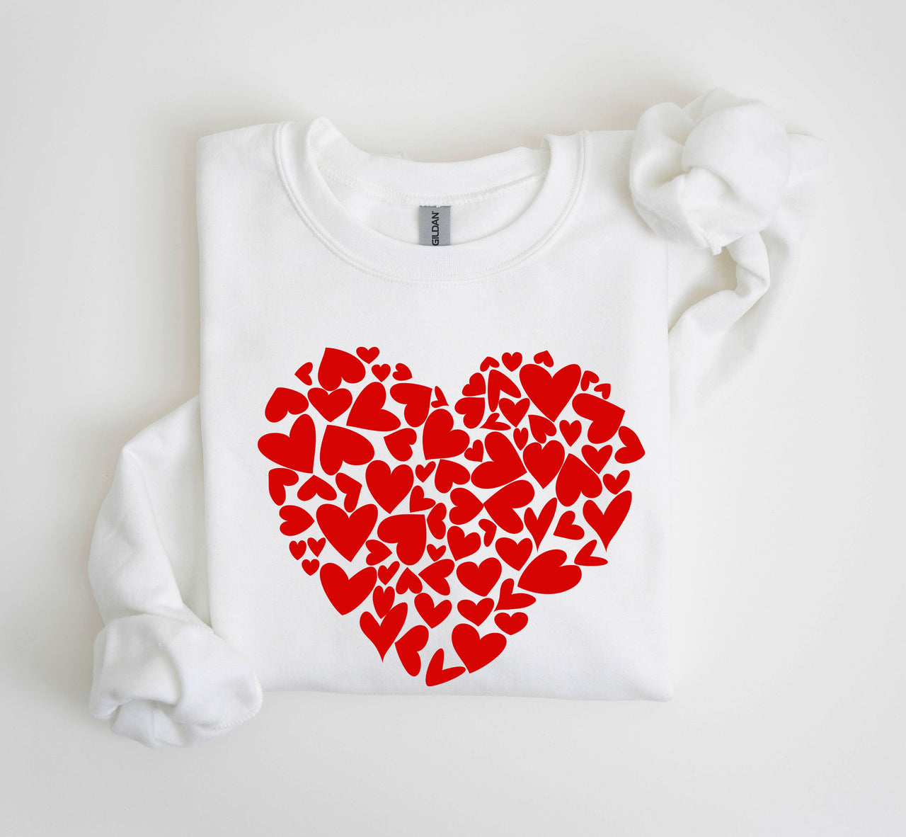 Mini Hearts Vintage Valentine's Day Hearts Pattern Cozy Cotton Blend Self-Love Edition Sweatshirt