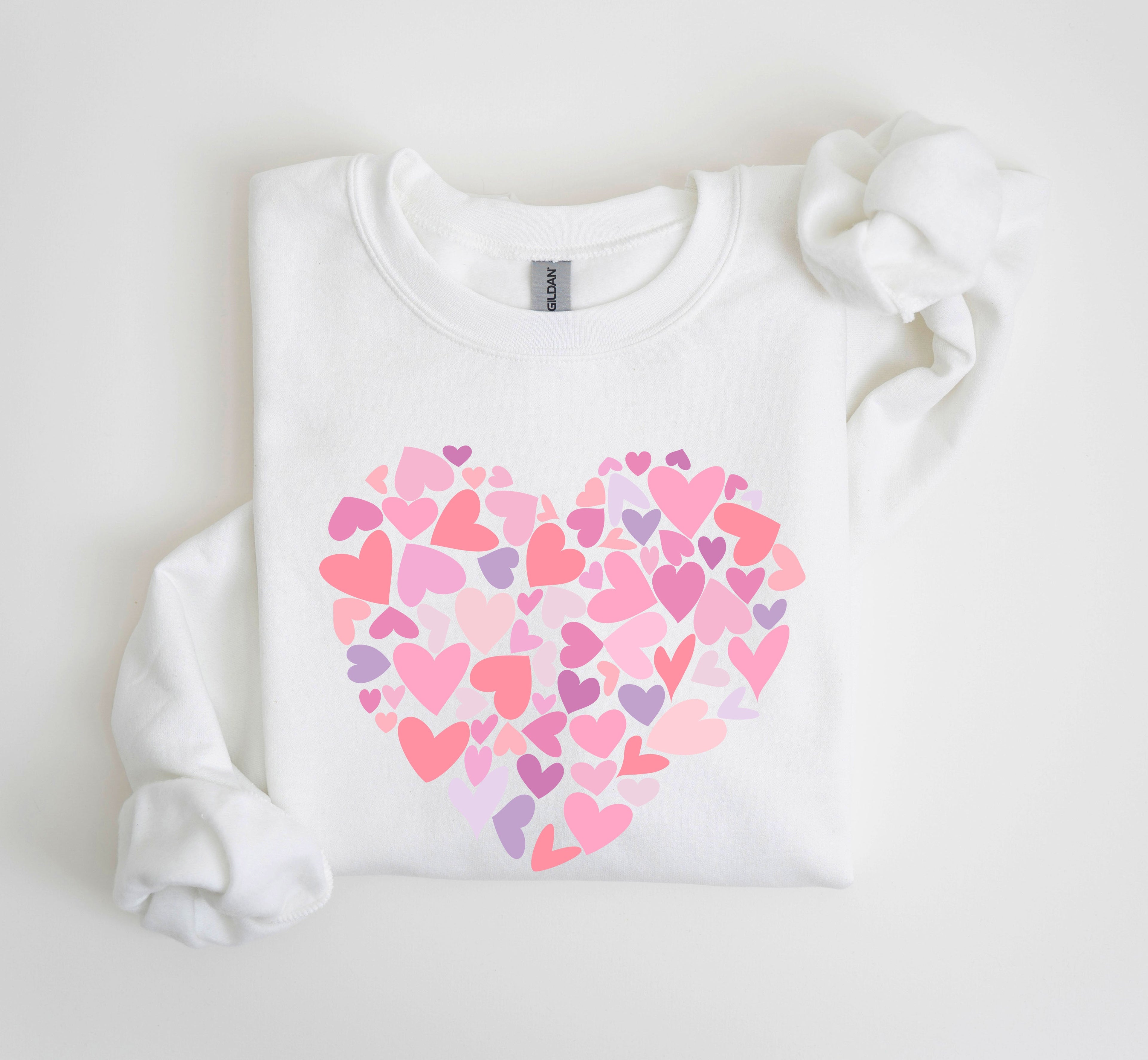 Mini Pink Hearts Retro Vintage Valentine's Day Limited Edition Cozy Graphic Sweatshirt