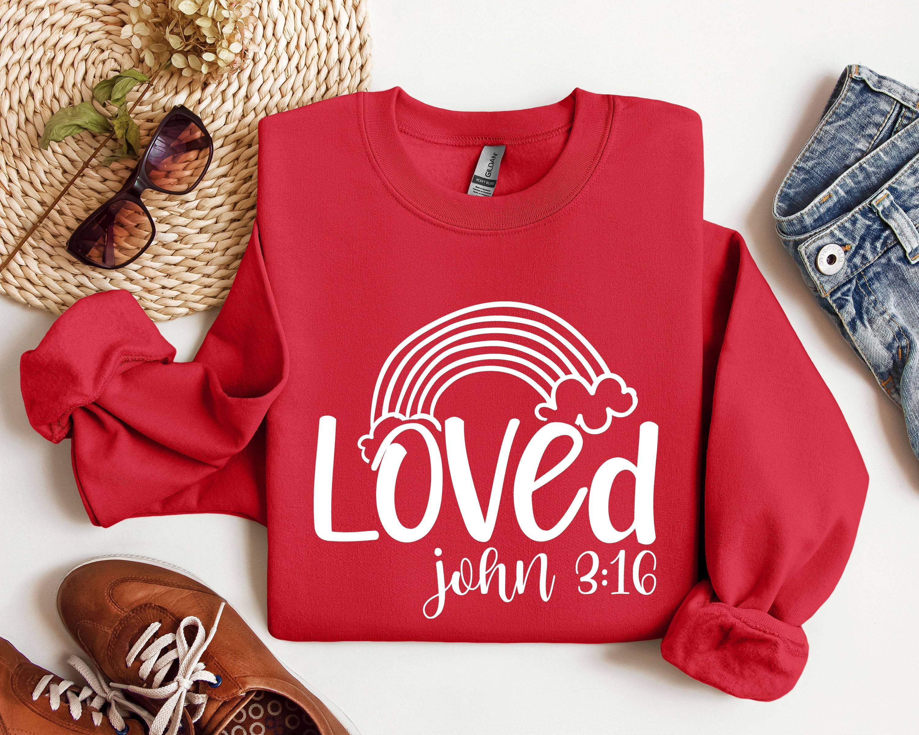 Retro Loved Rainbow Vintage Valentine's Day Nostalgia Heartfelt Celebration Edition Sweatshirt
