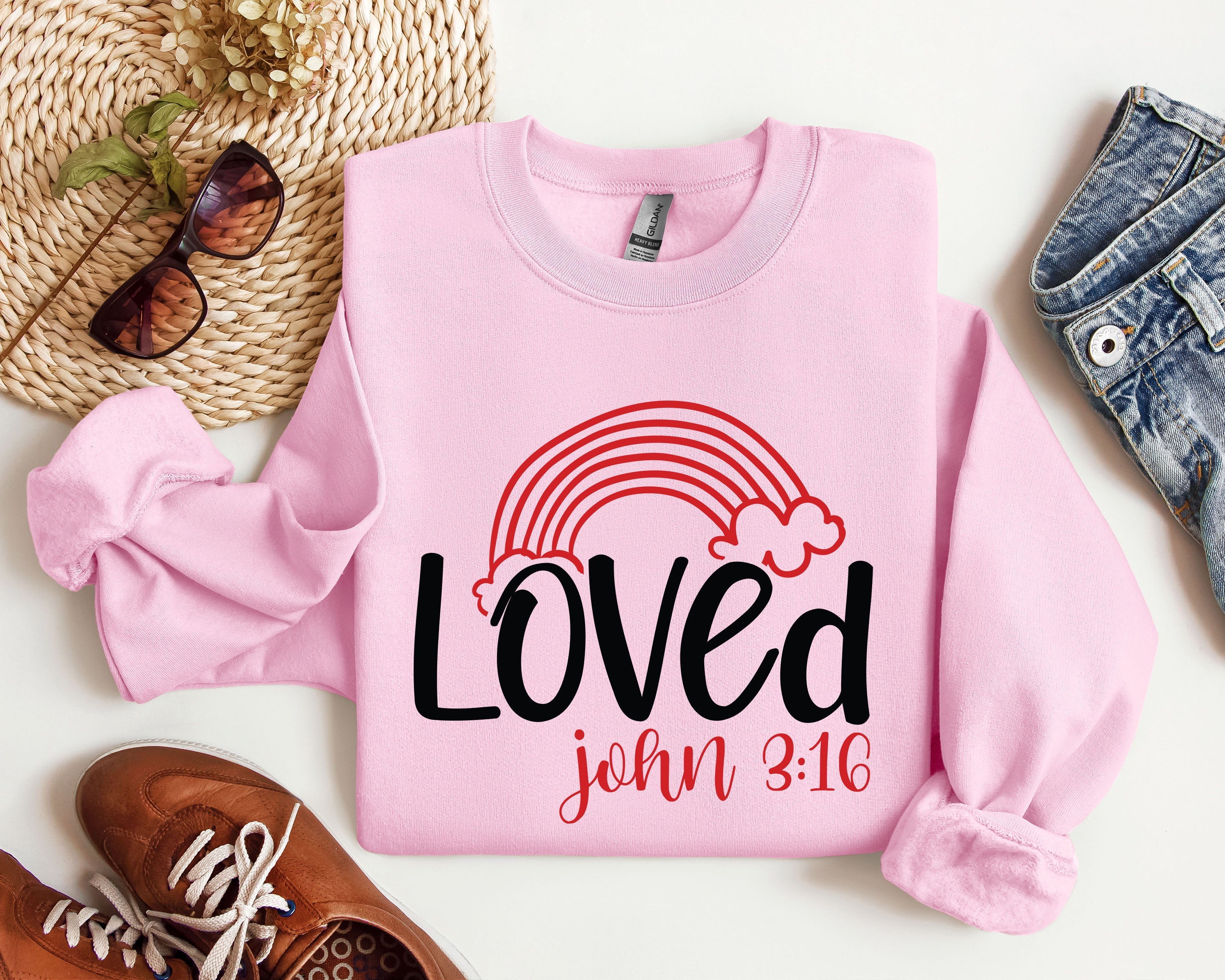 Retro Loved Rainbow Vintage Valentine's Day Nostalgia Heartfelt Celebration Edition Sweatshirt