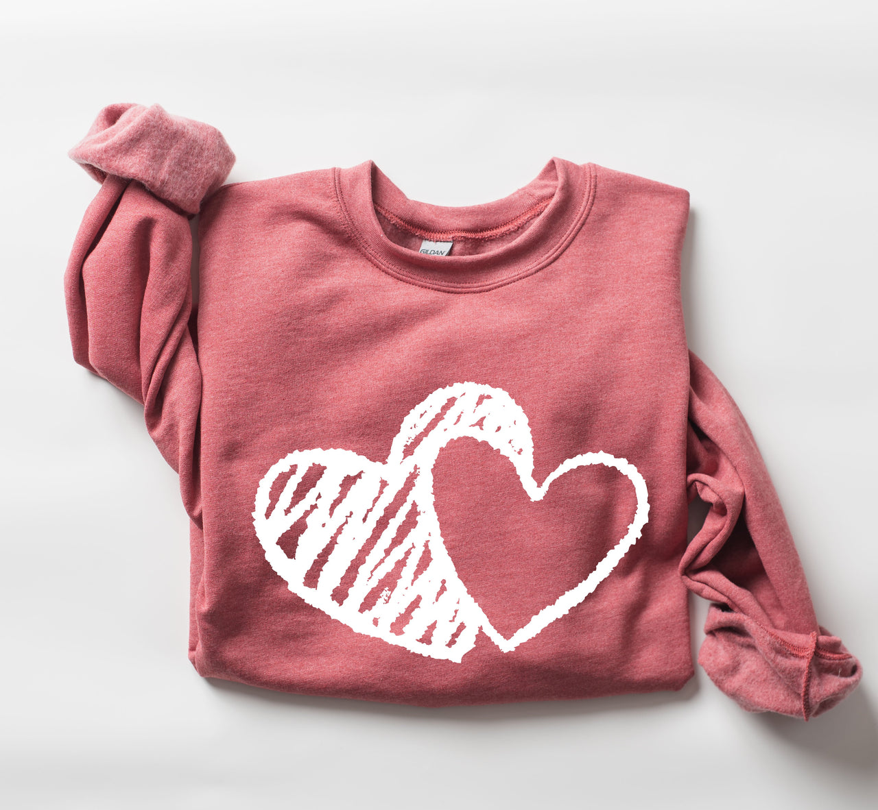 Retro Hand Drawn Hearts Vintage Valentine's Day Nostalgic Romance Inspired Cozy Warmth Sweatshirt