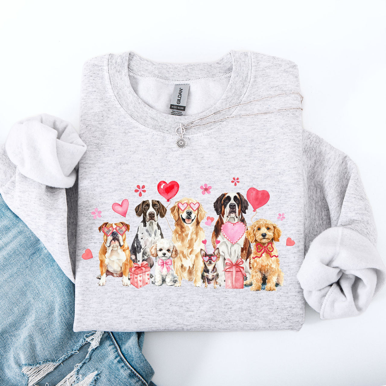 Valentine's Dogs Hearts Love Animal Lovers Plush Ultra Cozy For Pet Owners Sweatshirt